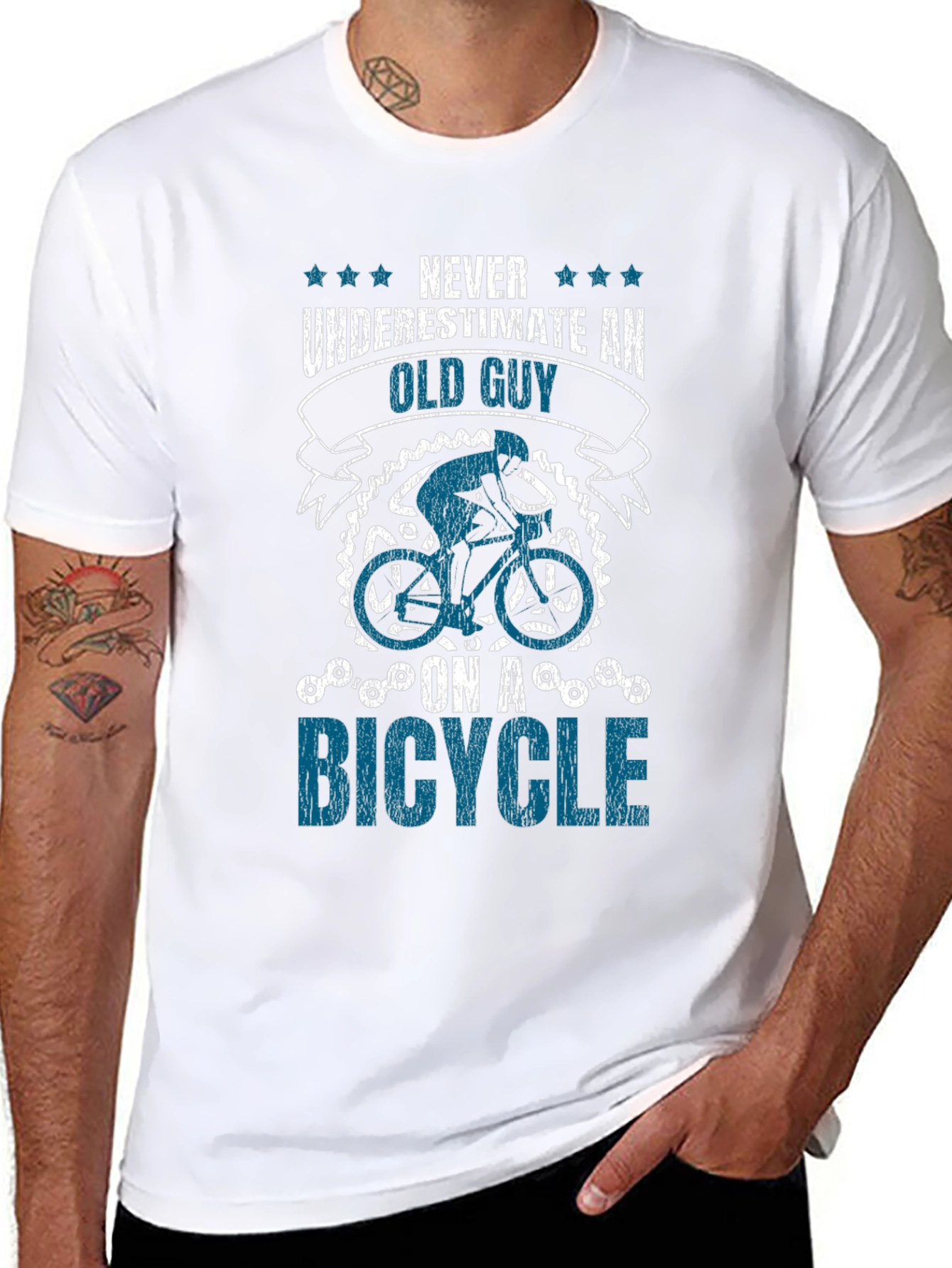 Never Underestimate An Old Guy On A Bicycle T-Shirt
