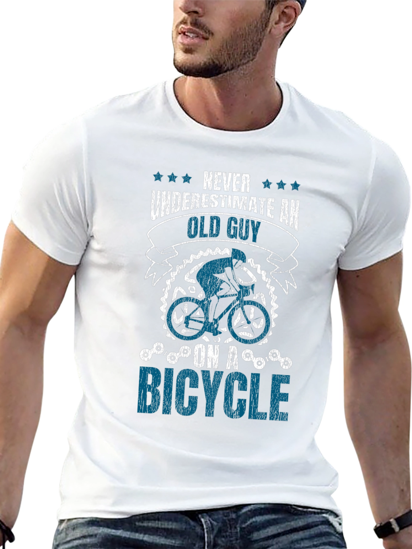 Never Underestimate An Old Guy On A Bicycle T-Shirt