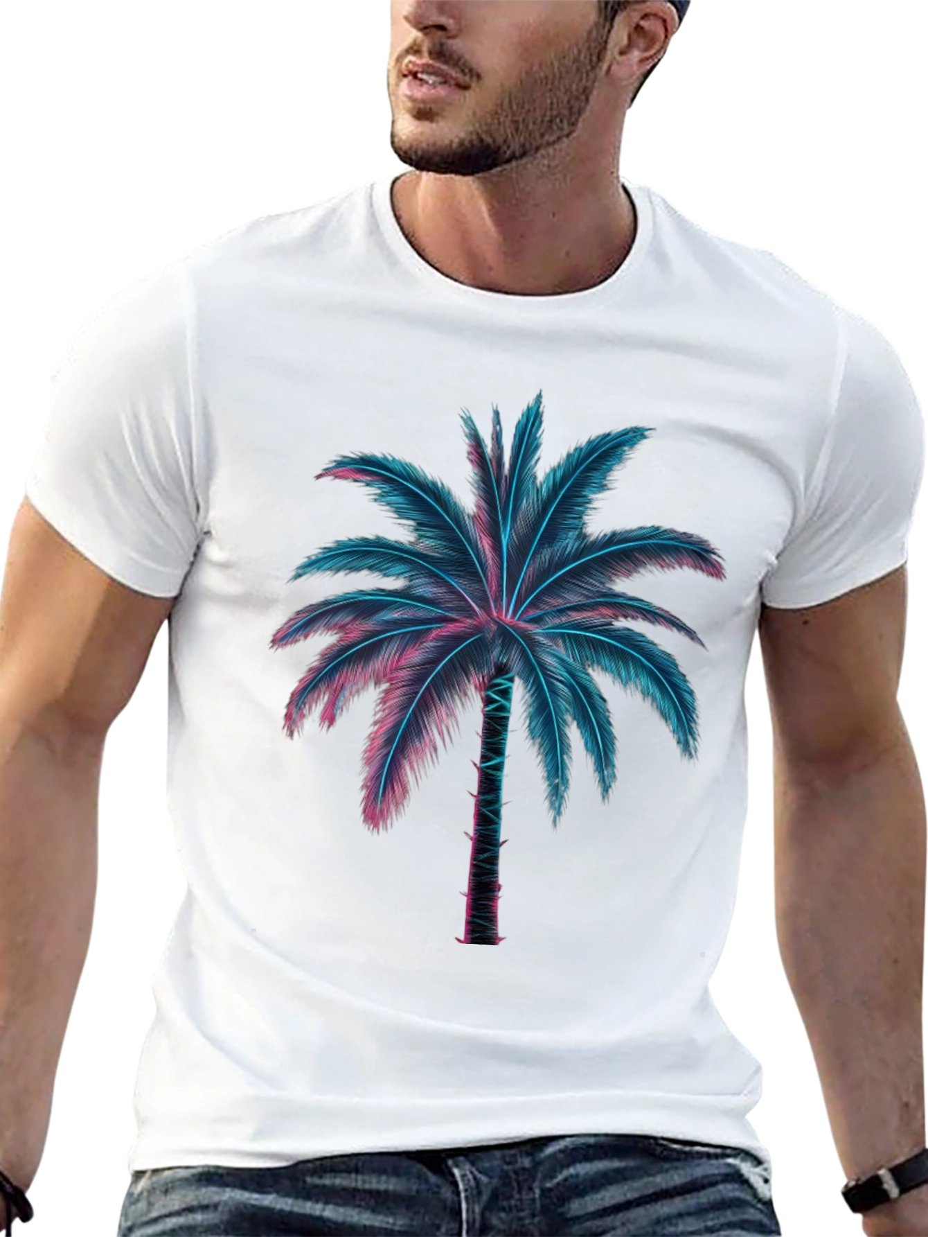 Neon Palm Tree Graphic Tee