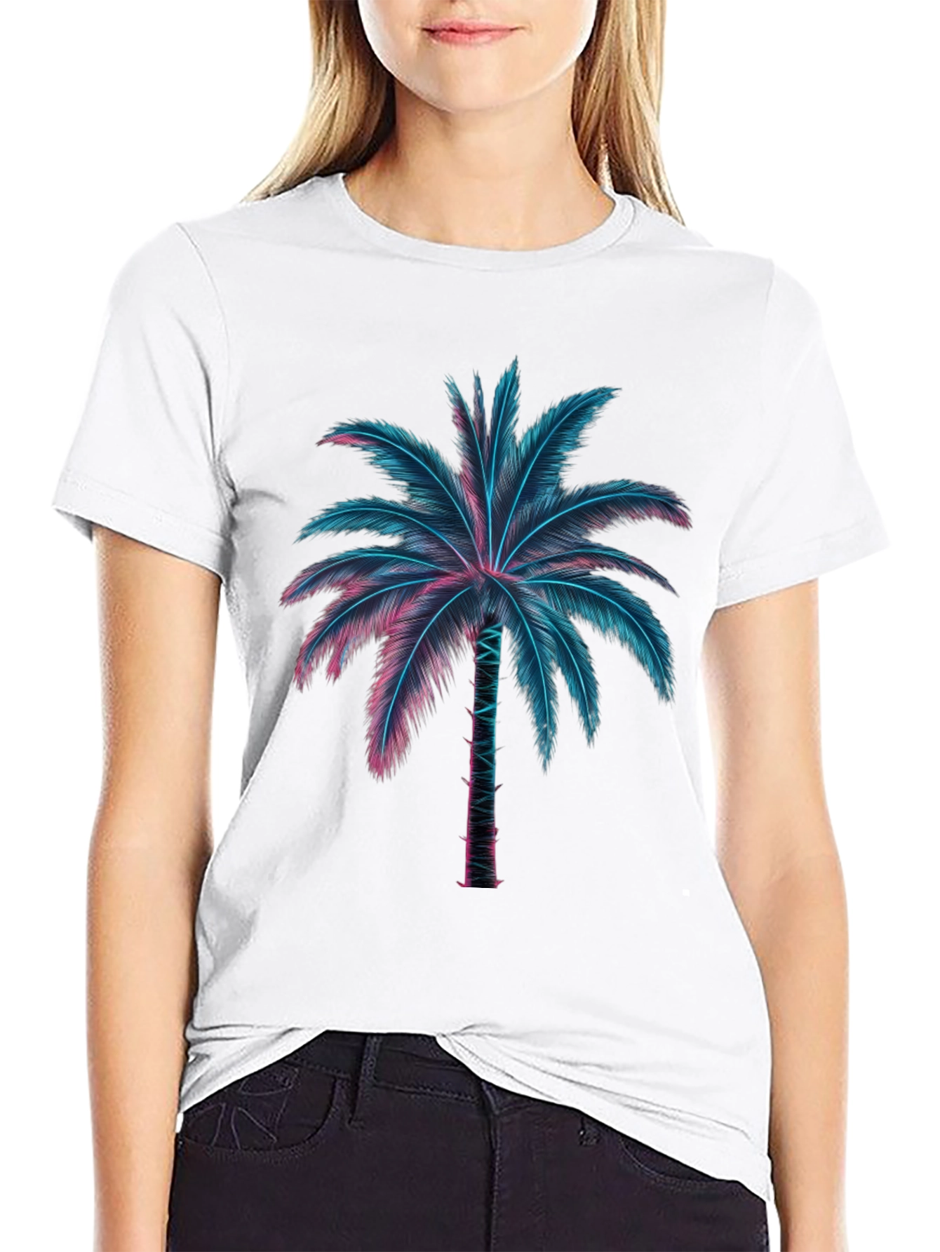 Neon Palm Tree Graphic Tee