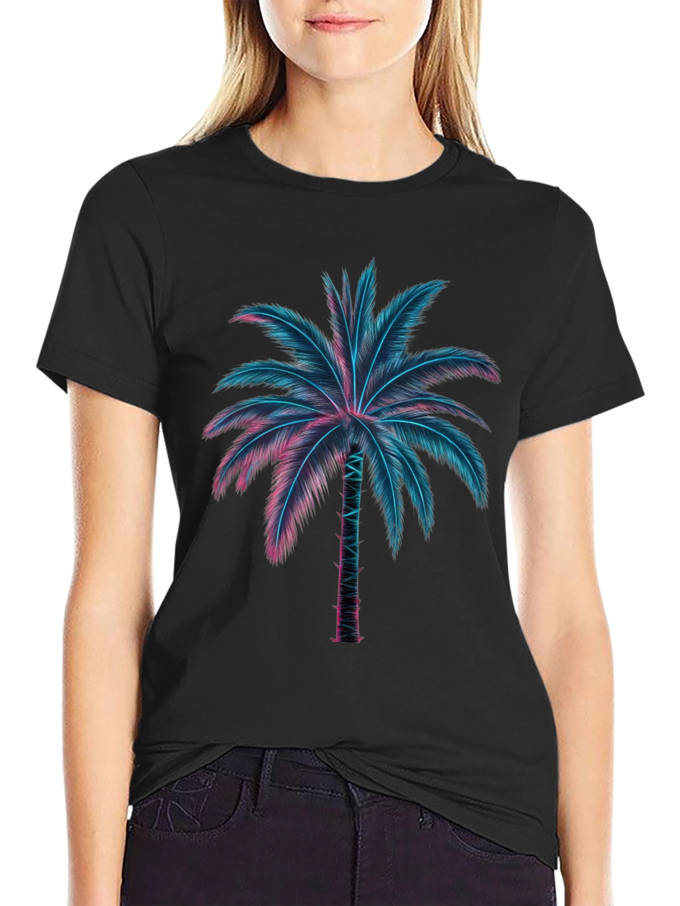 Neon Palm Tree Graphic Tee