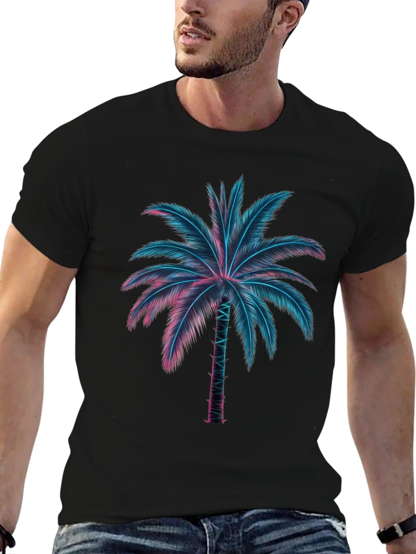 Neon Palm Tree Graphic Tee