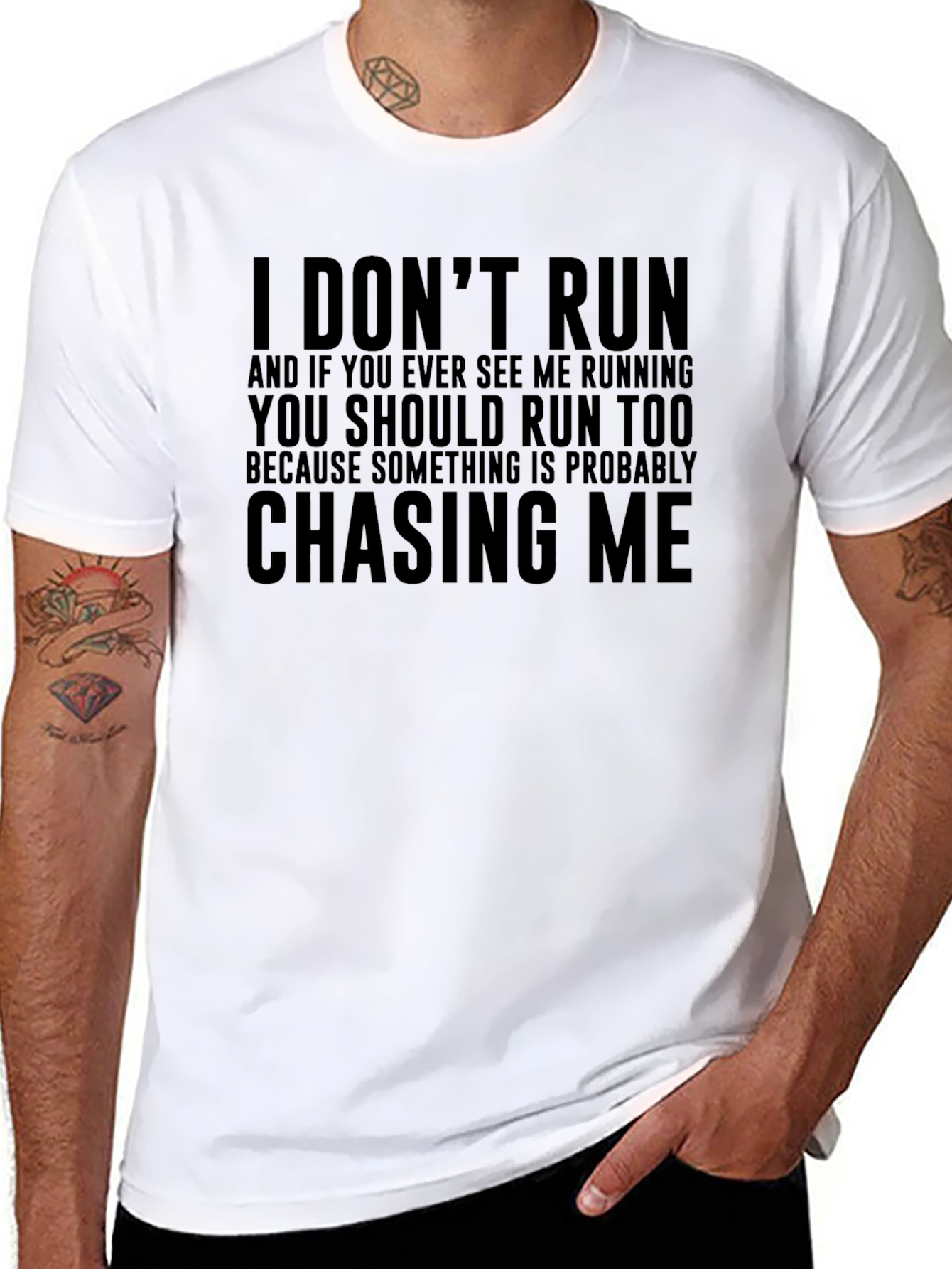 I Dont Run T-Shirt Funny Slogan Graphic Tee