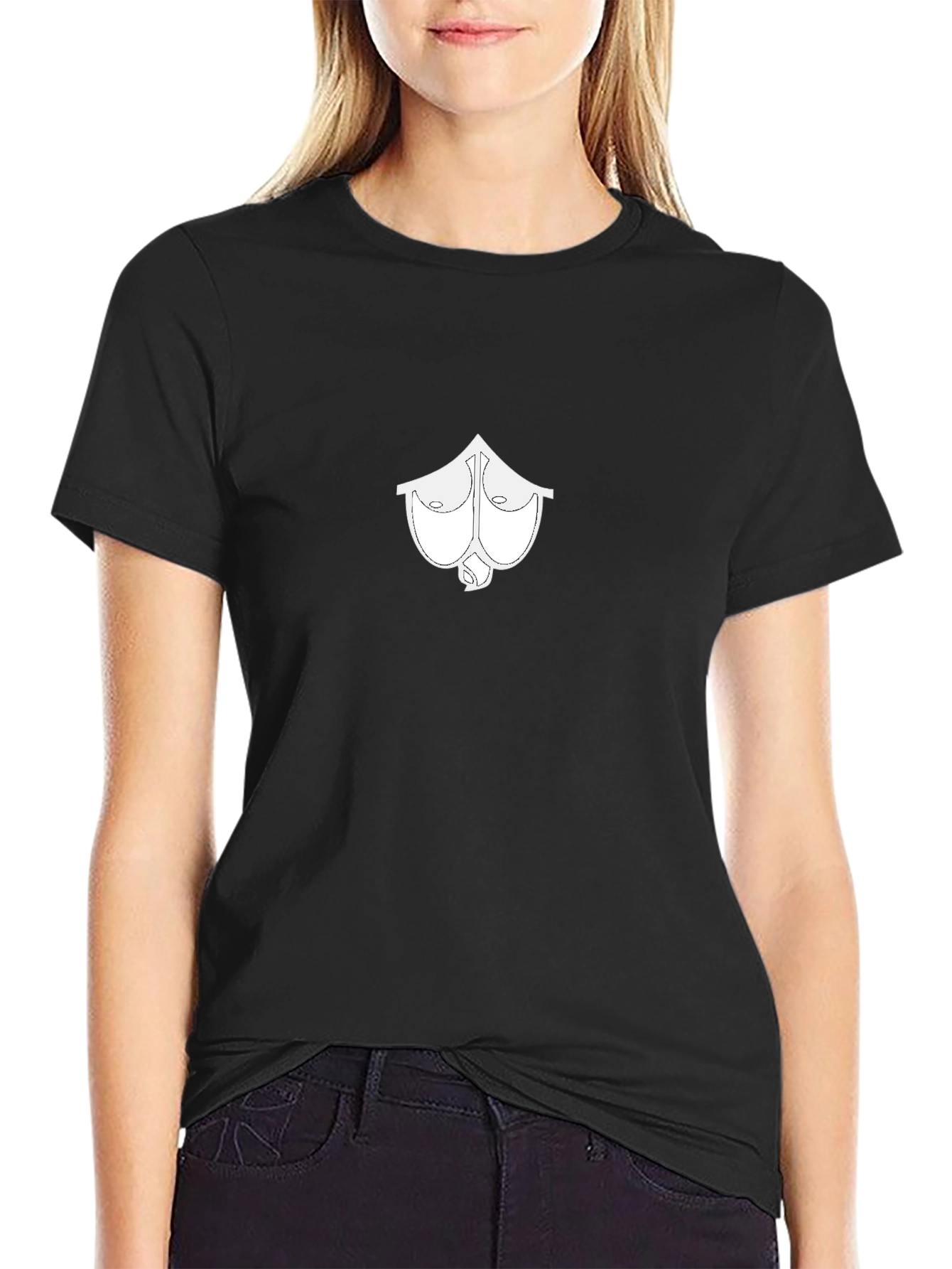 Mens Black T-Shirt with Boobs Ace Spade Graphic Print