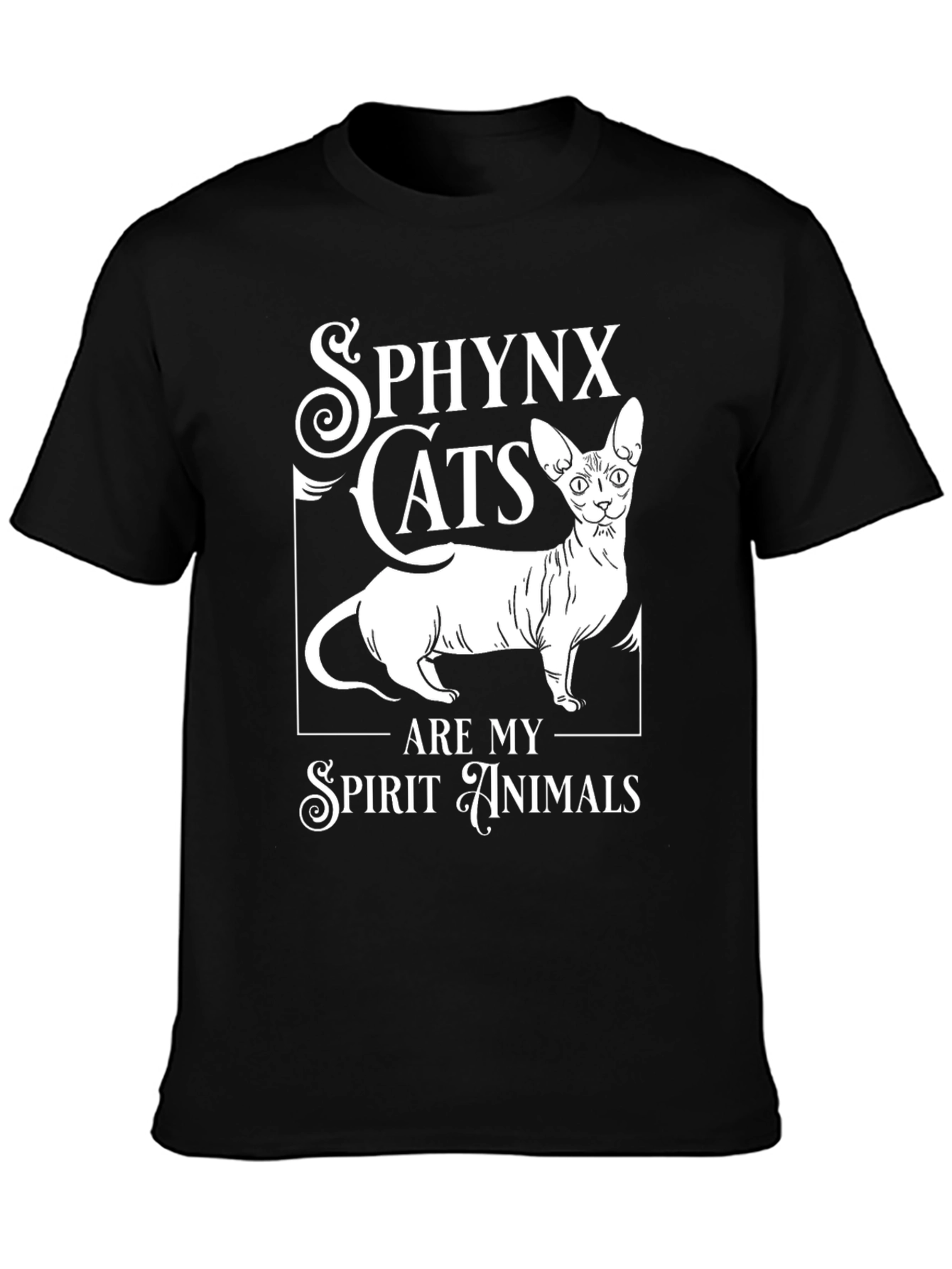 Sphynx Cat Spirit Animal T-Shirt - Unisex Black Tee