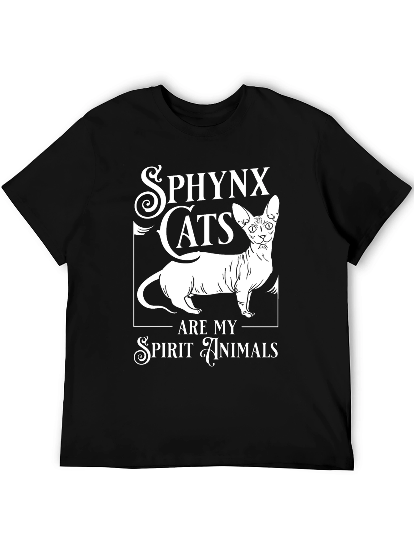 Sphynx Cat Spirit Animal T-Shirt - Unisex Black Tee