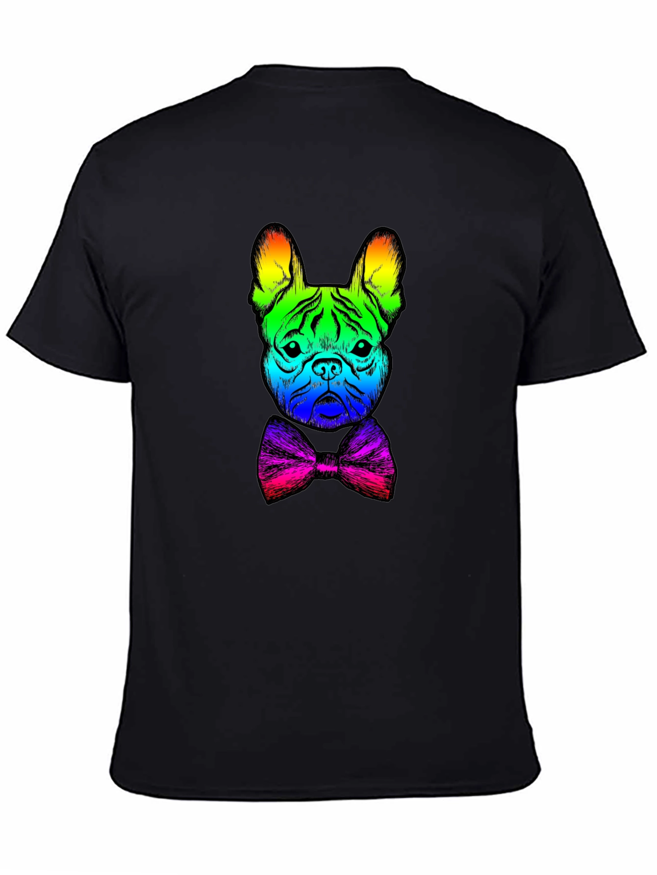 Rainbow Bulldog Bowtie Graphic Tee