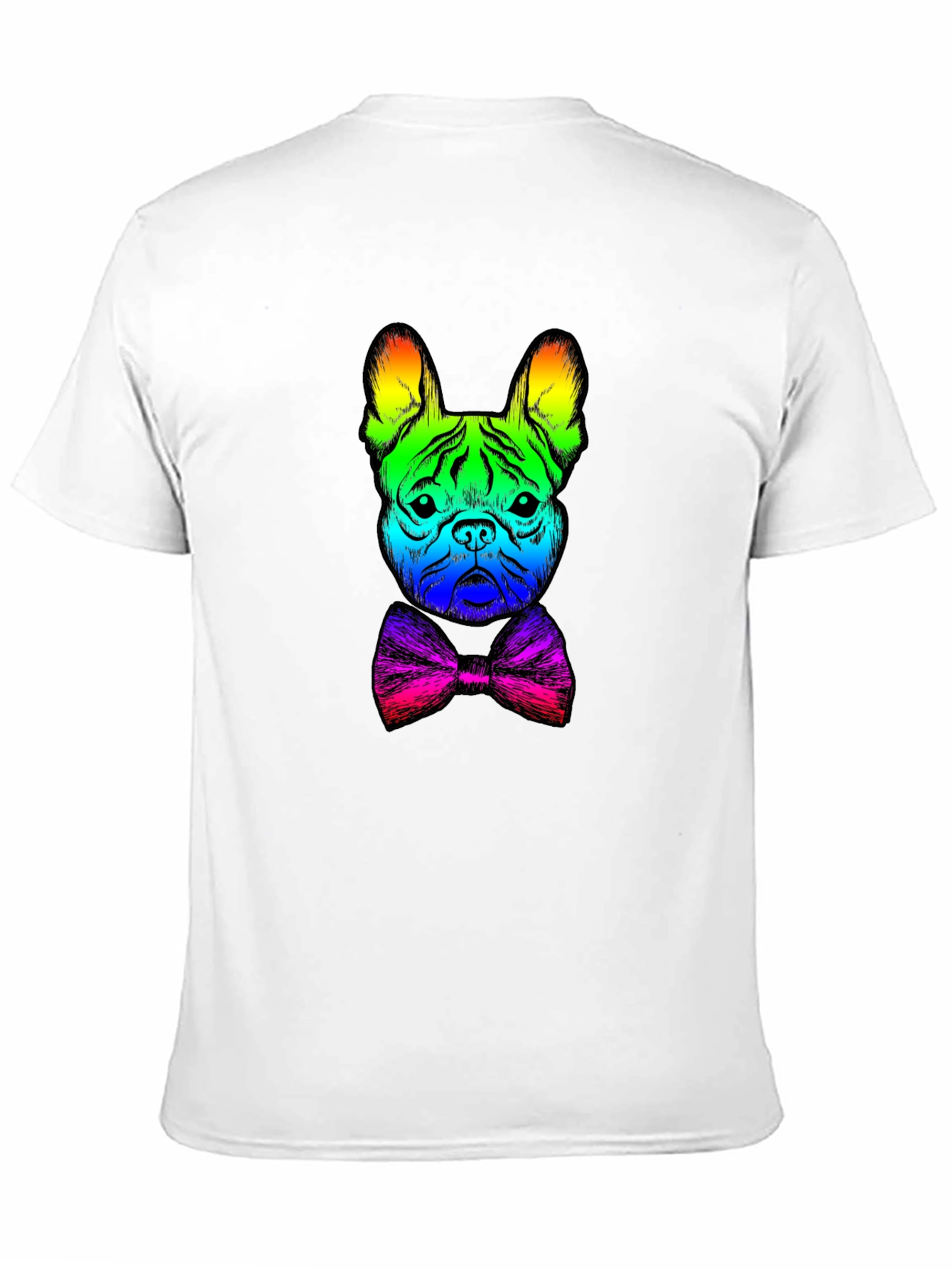 Rainbow Bulldog Bowtie Graphic Tee