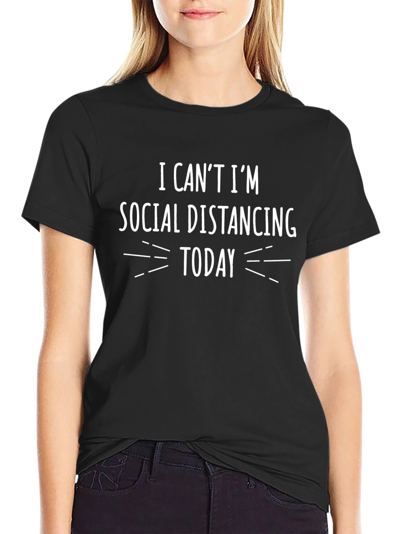 Social Distancing Today Black T-Shirt