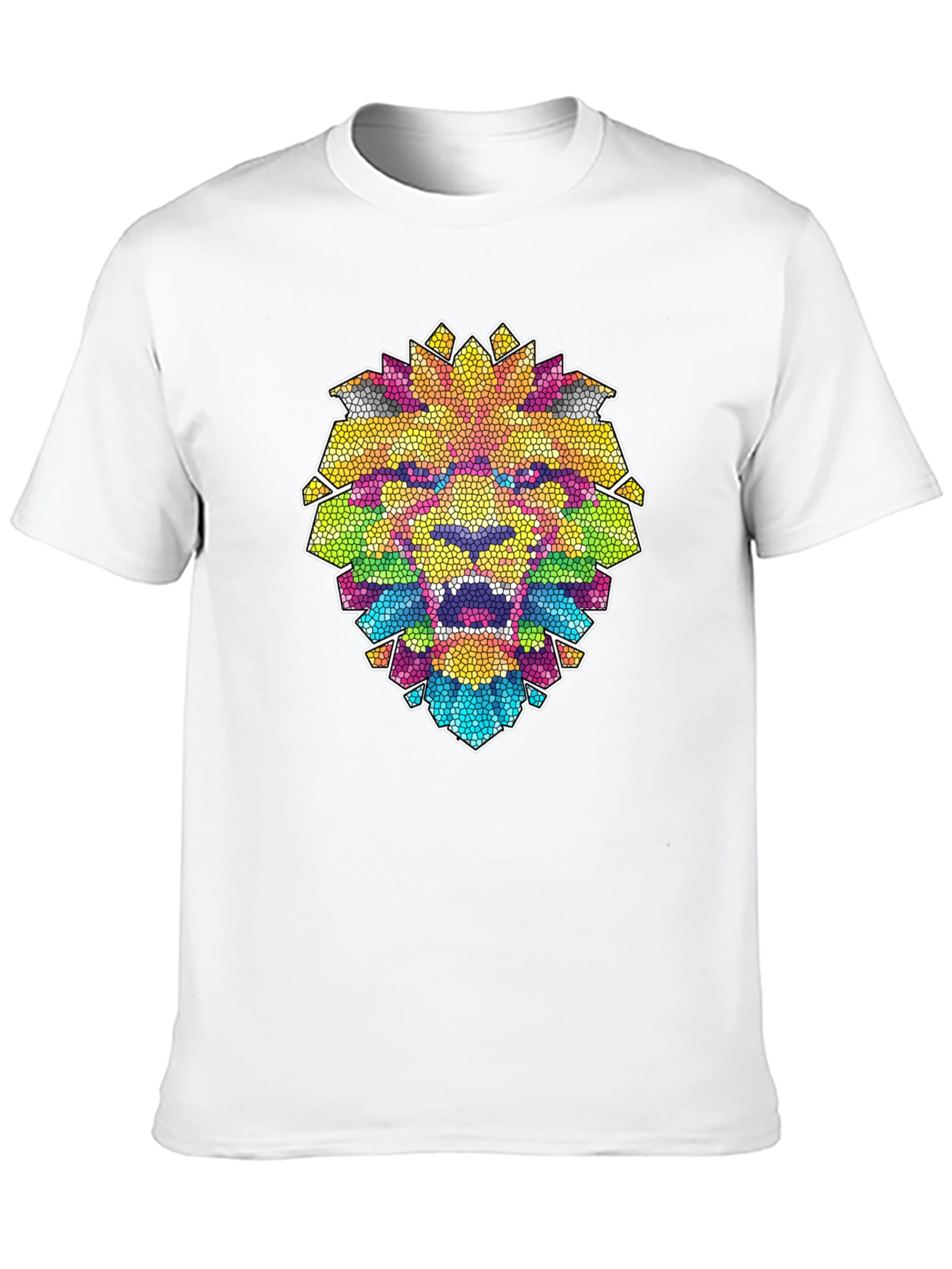 Mosaic Lion Graphic Tee - Mens Black T-Shirt