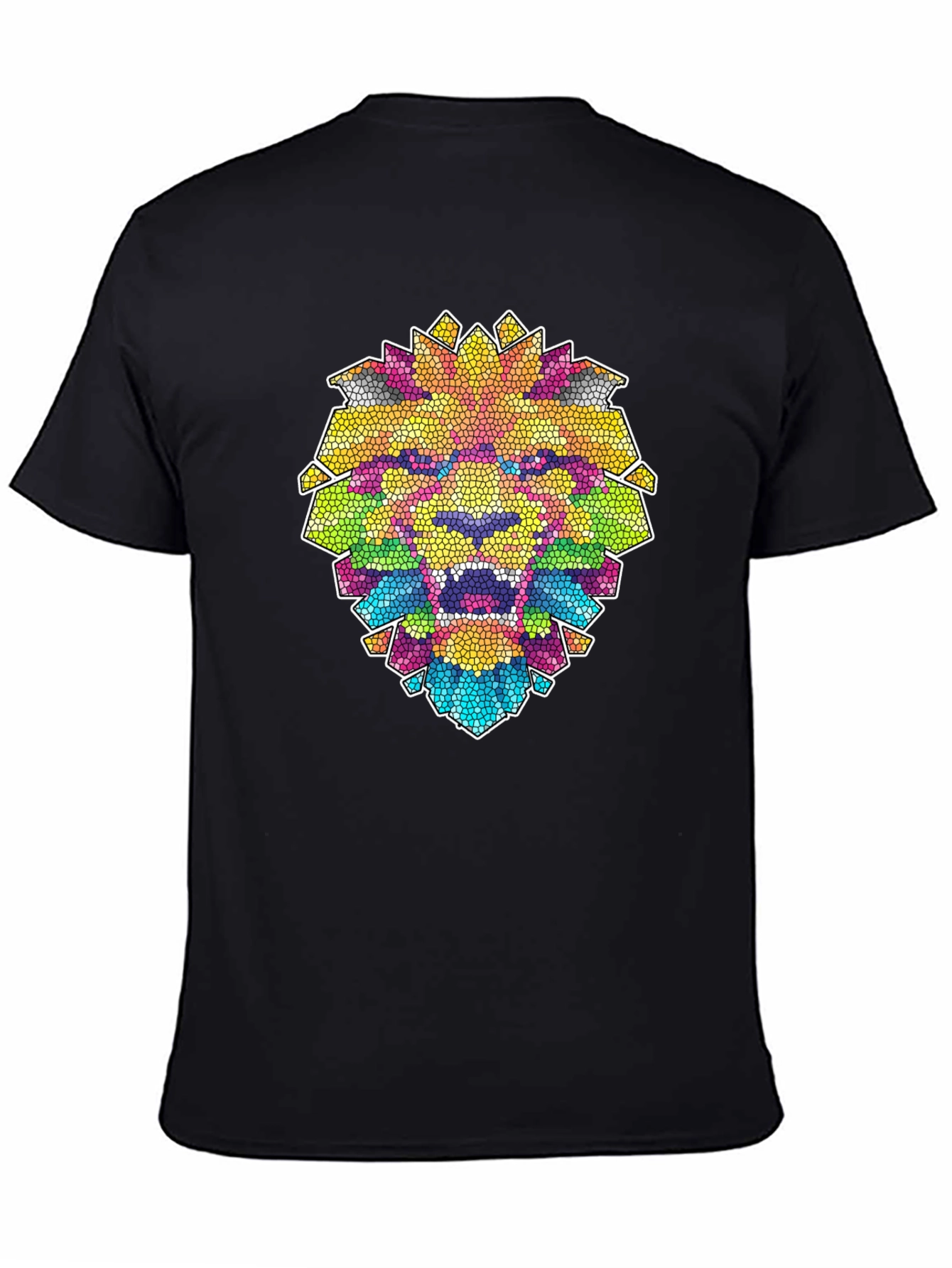 Mosaic Lion Graphic Tee - Mens Black T-Shirt