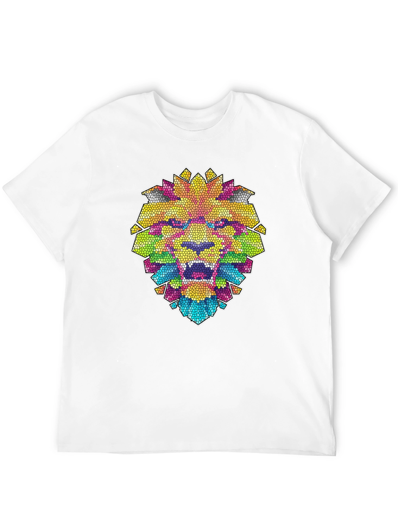 Mosaic Lion Graphic Tee - Mens Black T-Shirt