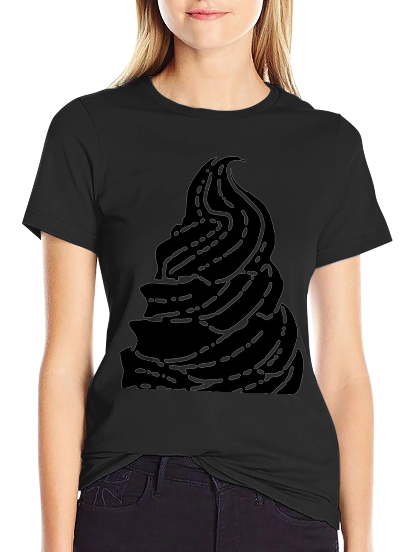 Unique Black Ice Cream Graphic T-Shirt