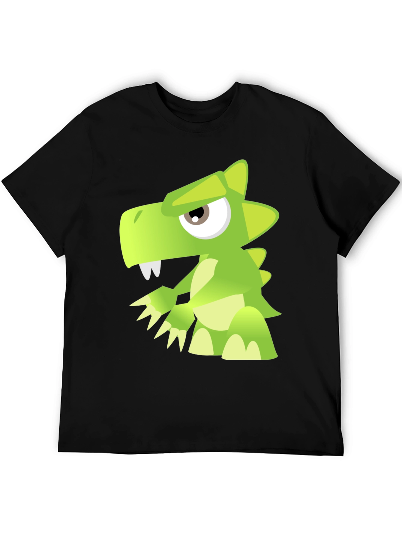 Cool Cartoon Dinosaur Graphic Print Black T-Shirt