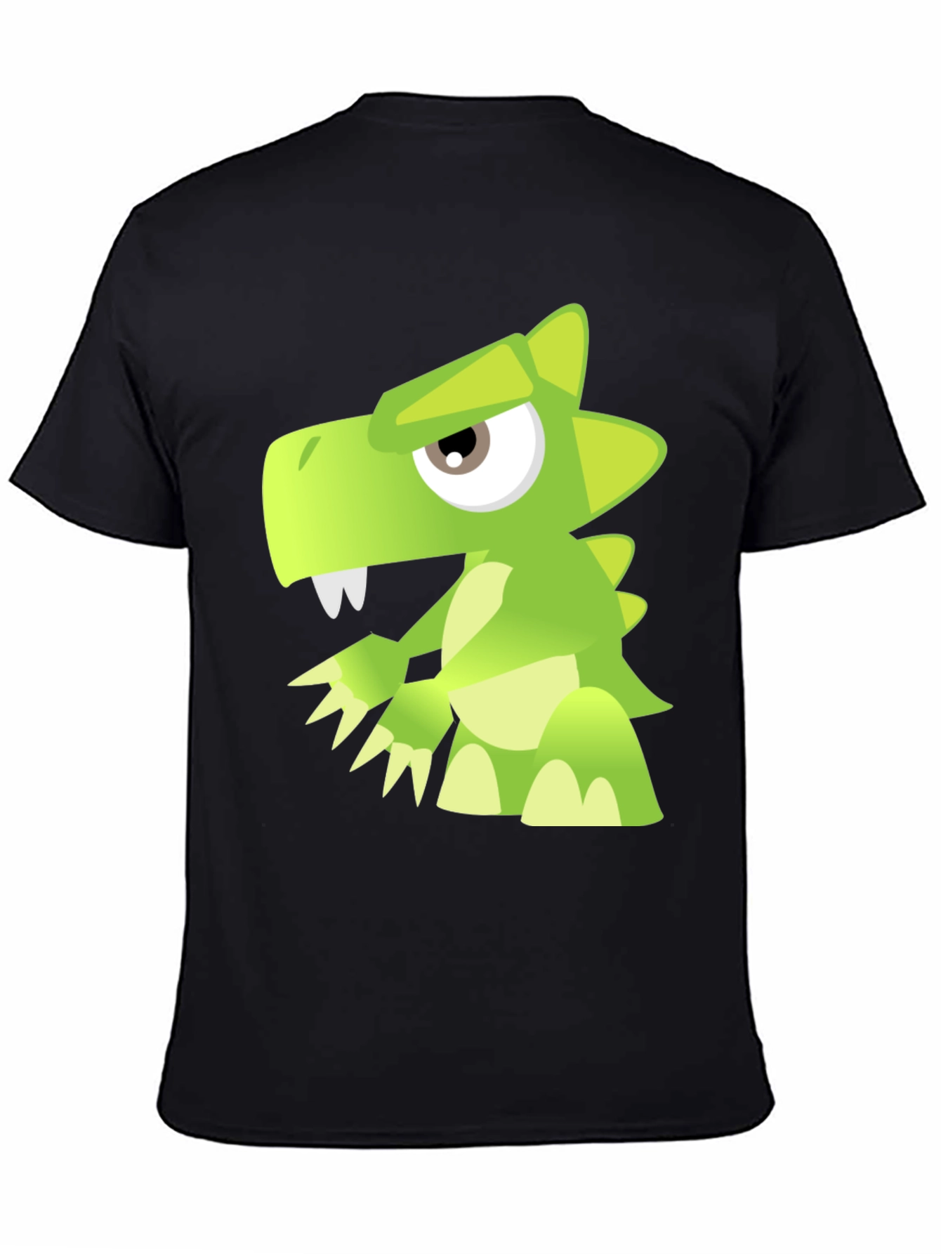 Cool Cartoon Dinosaur Graphic Print Black T-Shirt
