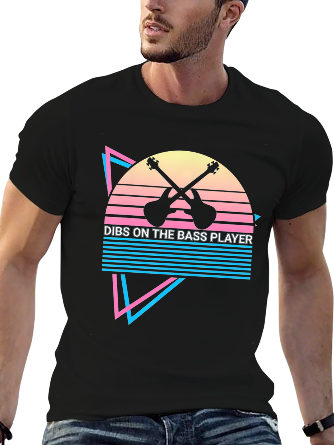 Dibs on the Bass Player Black Graphic Tee