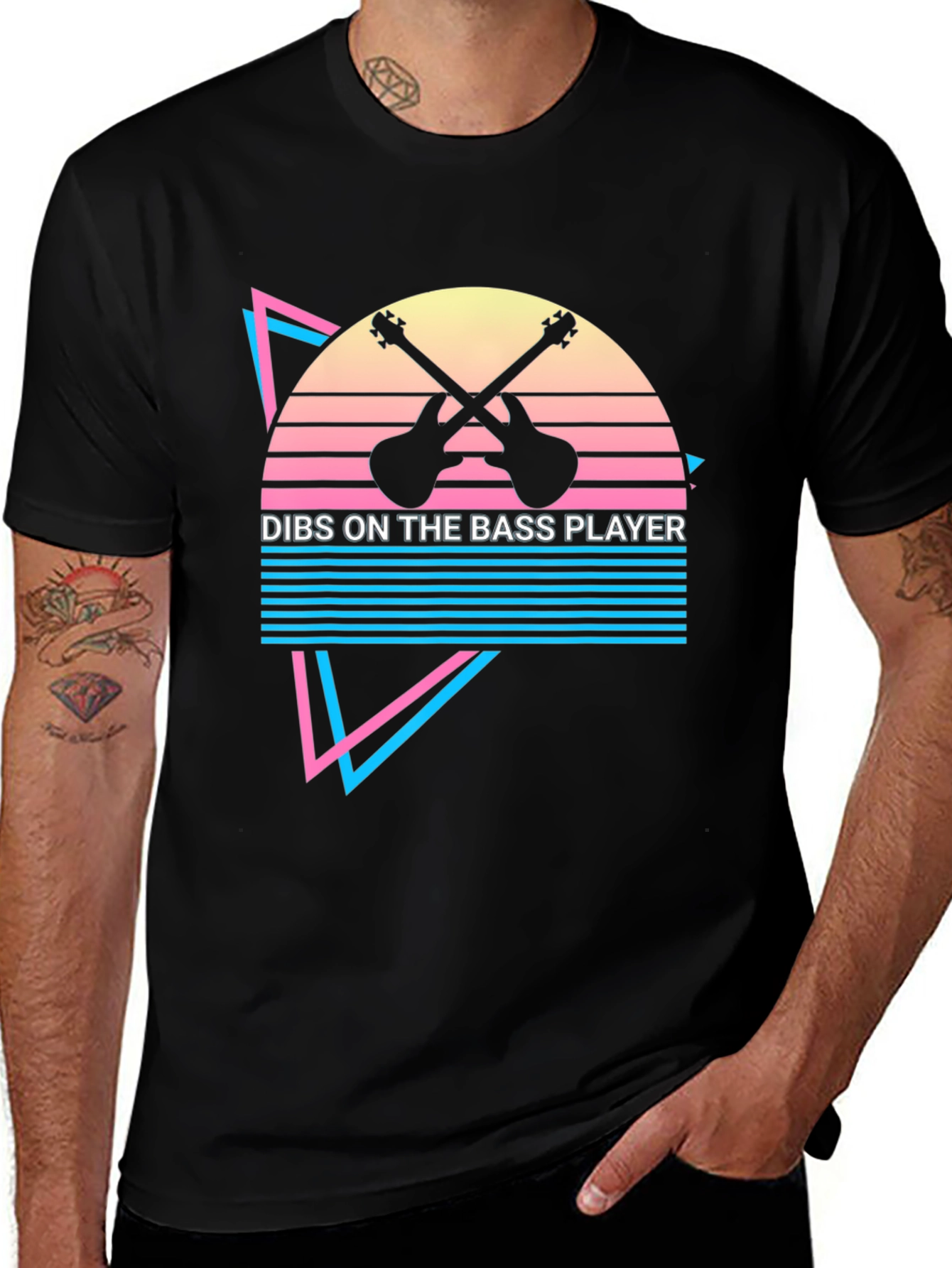 Dibs on the Bass Player Black Graphic Tee
