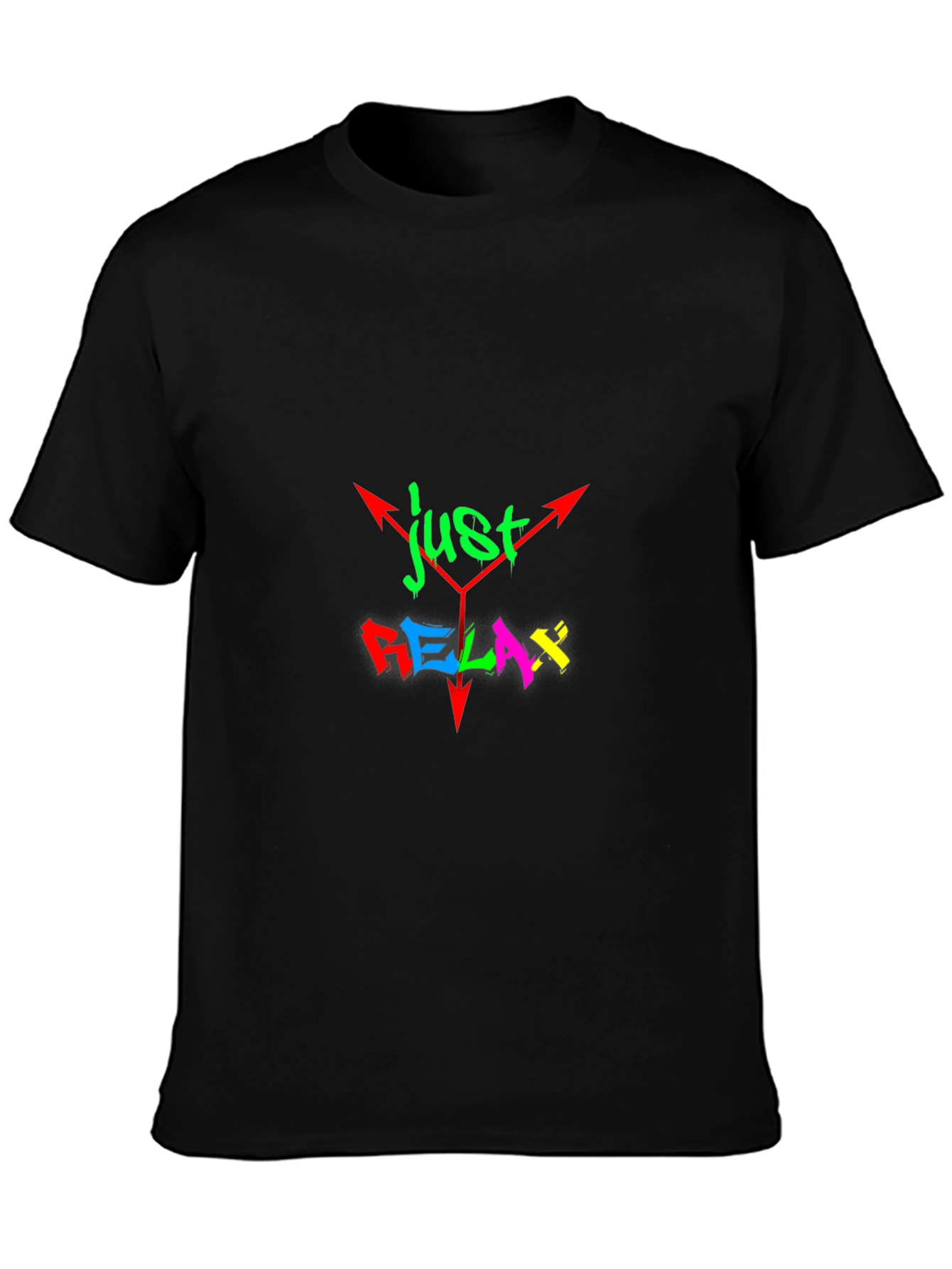 Just Relax Graphic Tee - Stylish Black Cotton T-Shirt