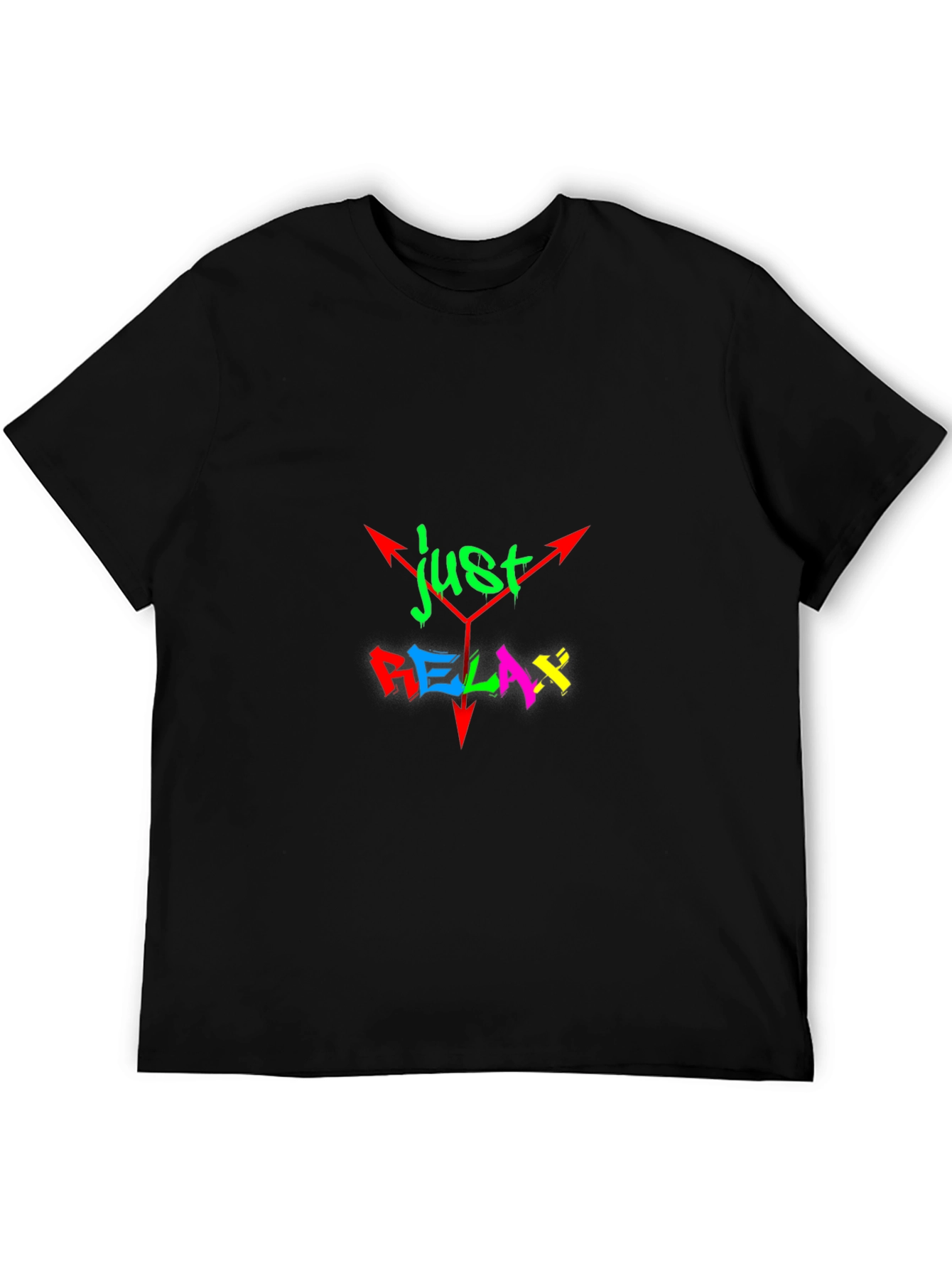 Just Relax Graphic Tee - Stylish Black Cotton T-Shirt