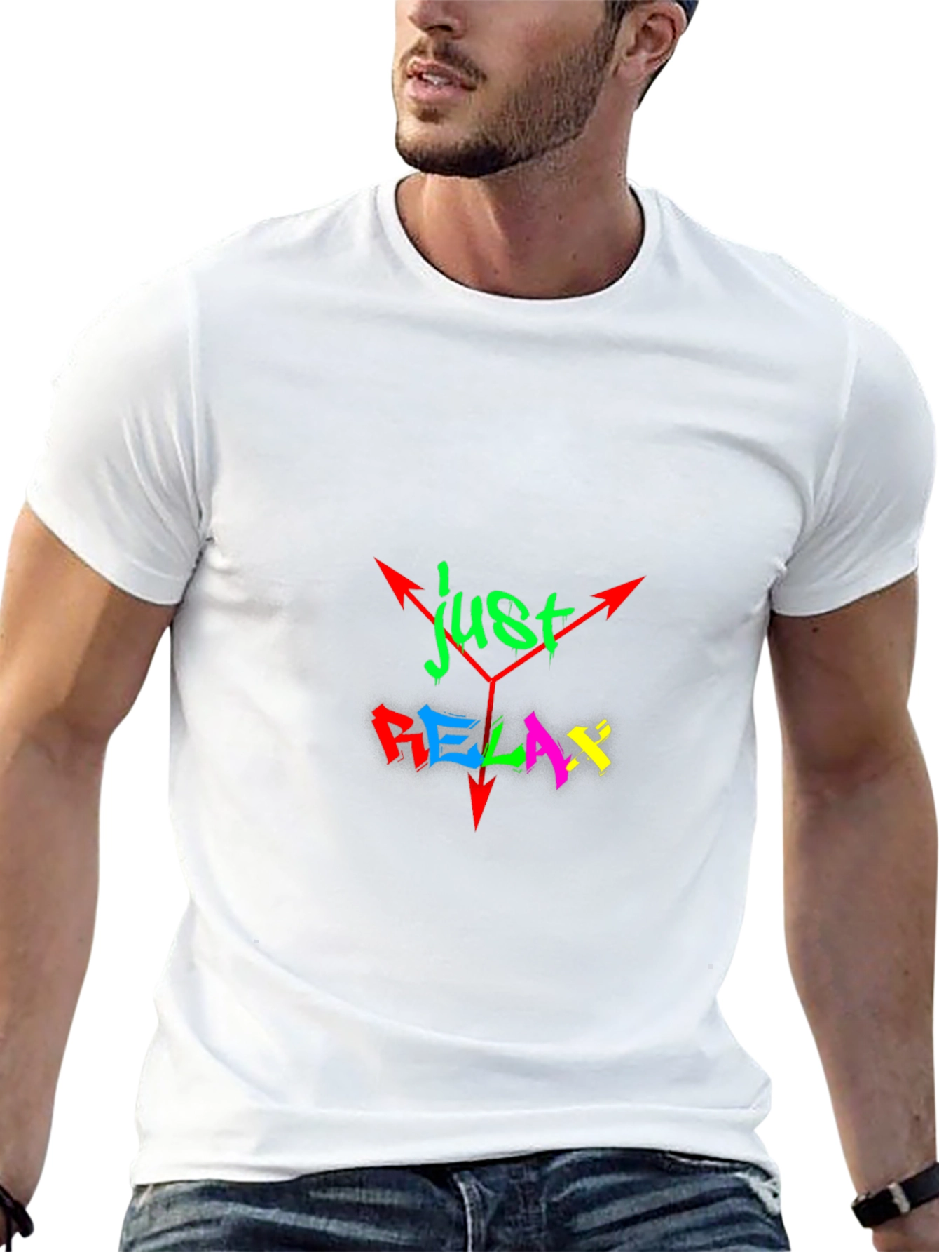 Just Relax Graphic Tee - Stylish Black Cotton T-Shirt