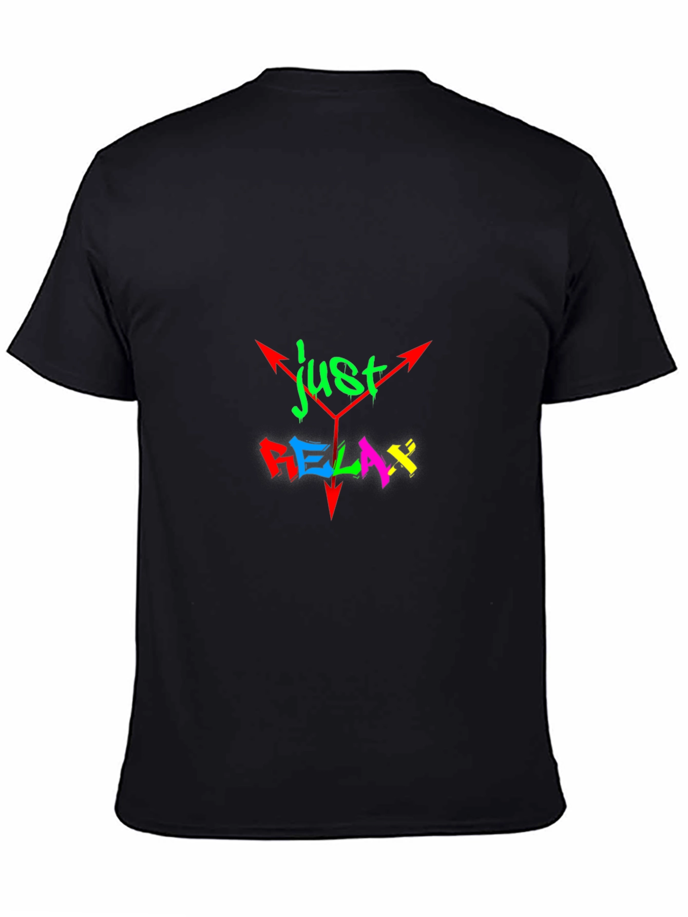 Just Relax Graphic Tee - Stylish Black Cotton T-Shirt
