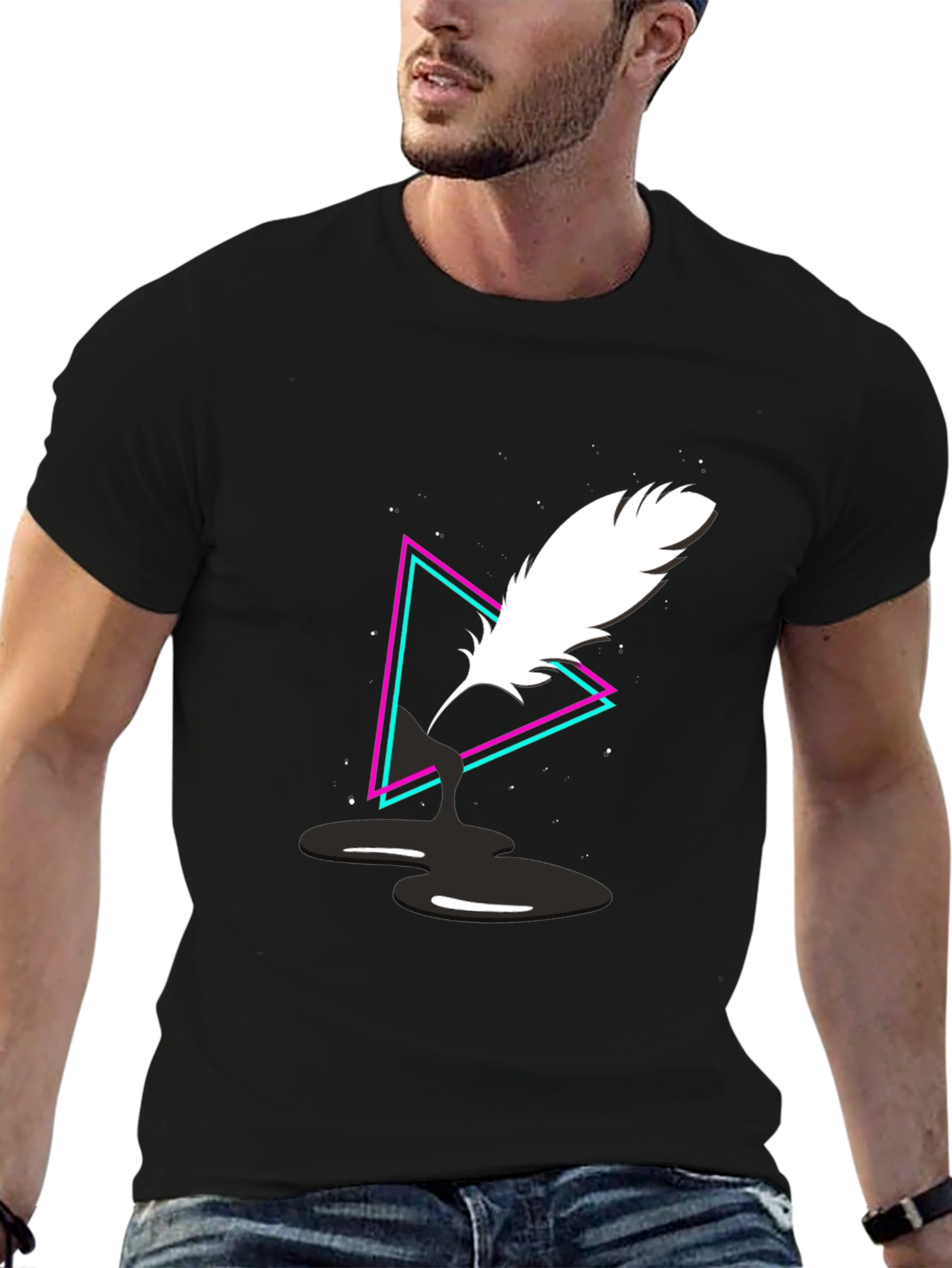 Quill Ink Triangle Graphic Tee - Black