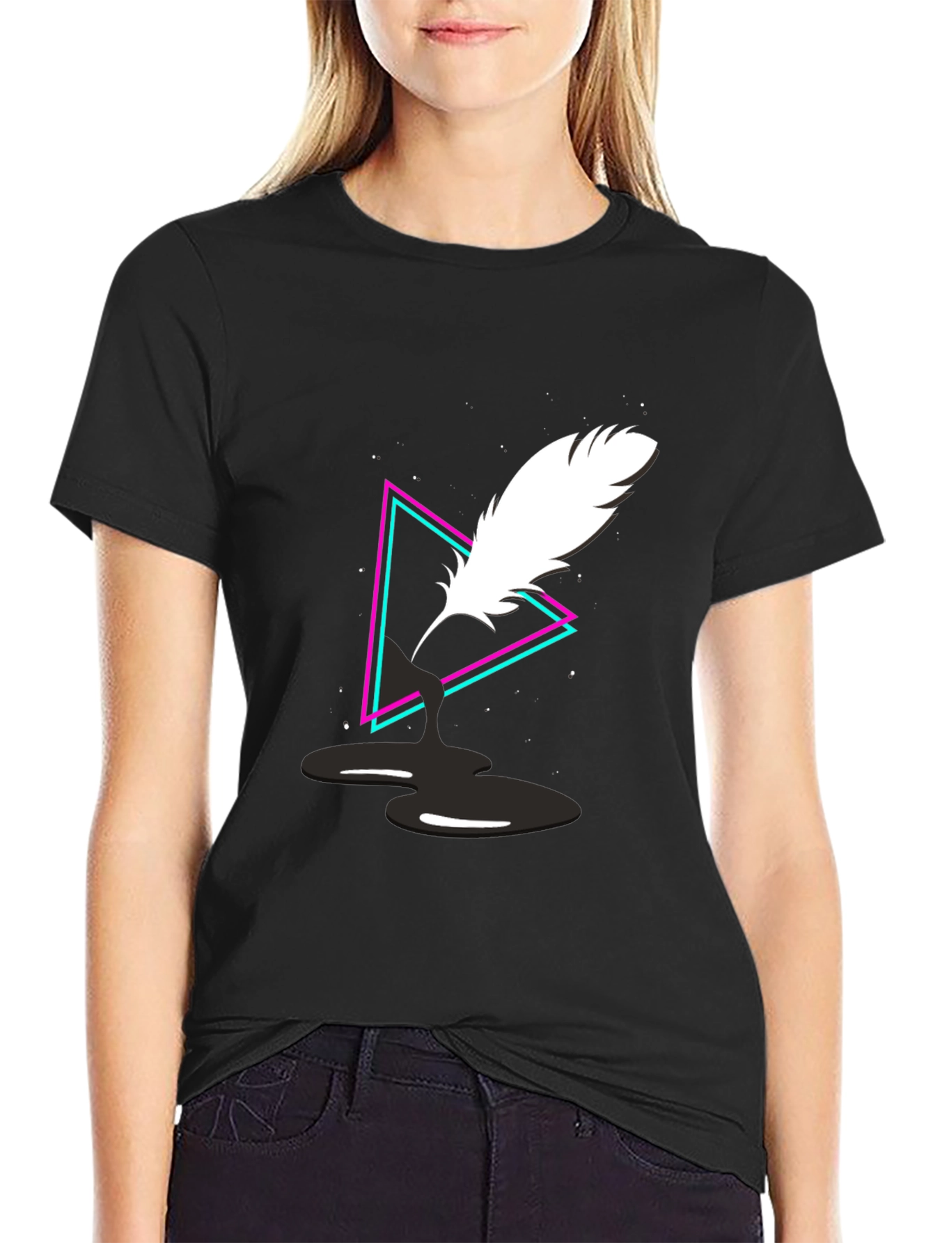 Quill Ink Triangle Graphic Tee - Black