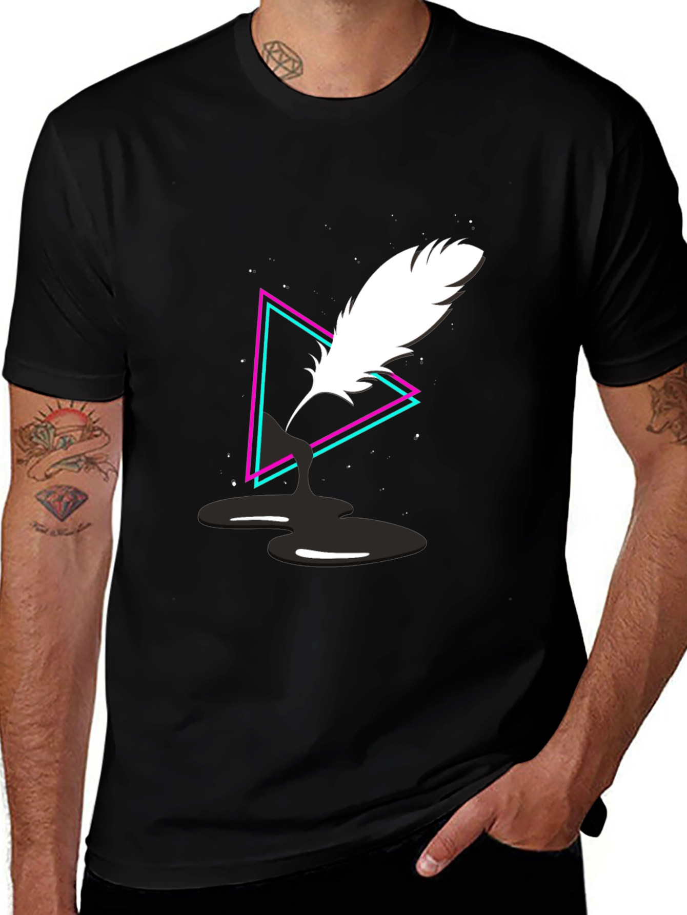 Quill Ink Triangle Graphic Tee - Black