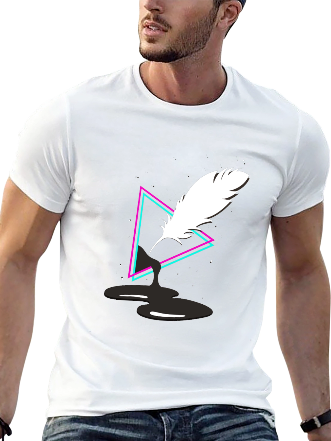Quill Ink Triangle Graphic Tee - Black