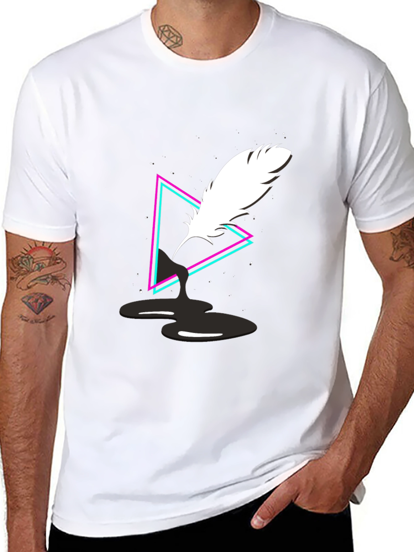 Quill Ink Triangle Graphic Tee - Black