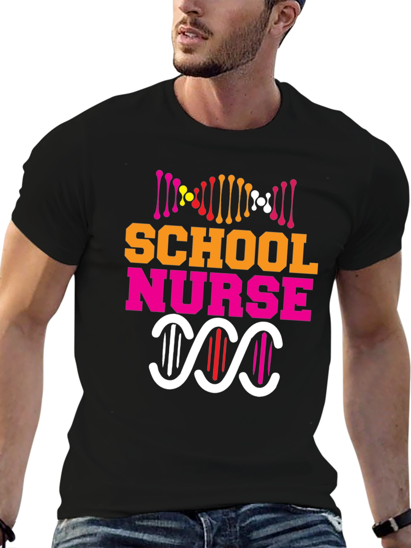 School Nurse DNA Graphic Tee - Black
