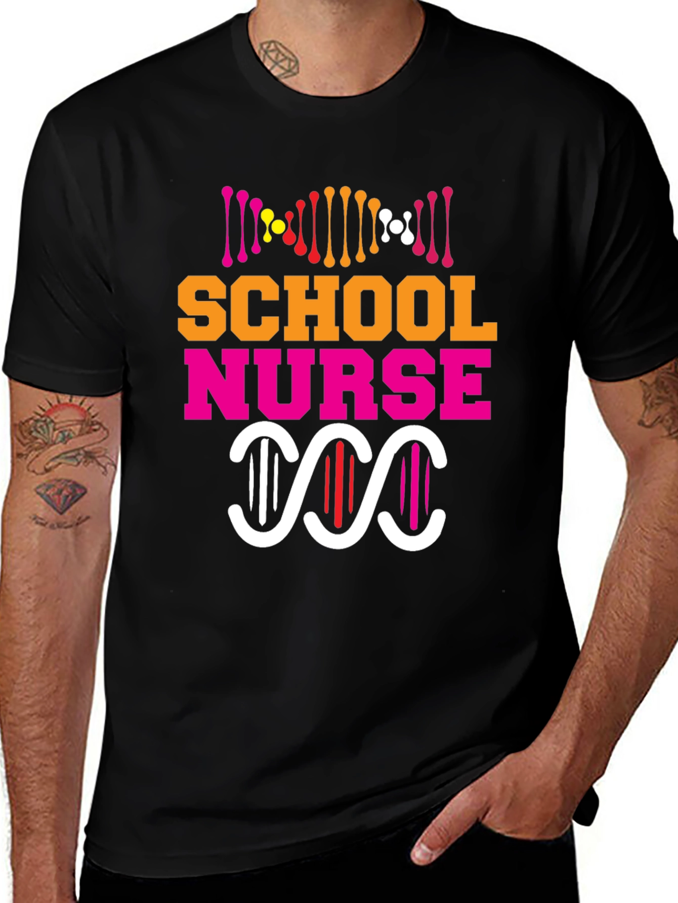 School Nurse DNA Graphic Tee - Black