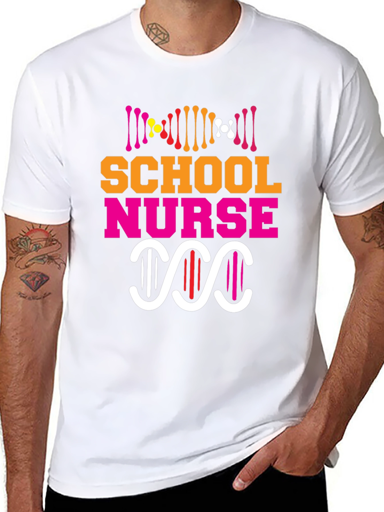 School Nurse DNA Graphic Tee - Black