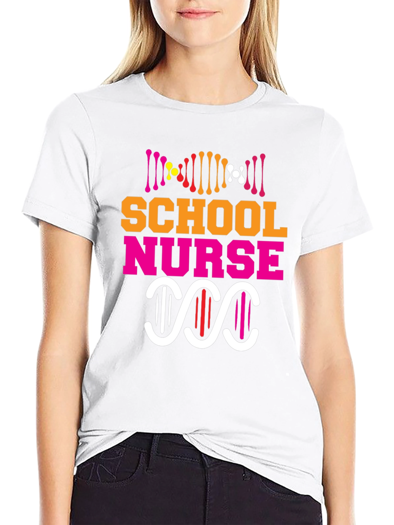 School Nurse DNA Graphic Tee - Black