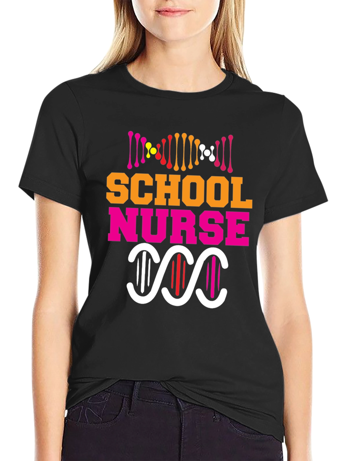 School Nurse DNA Graphic Tee - Black