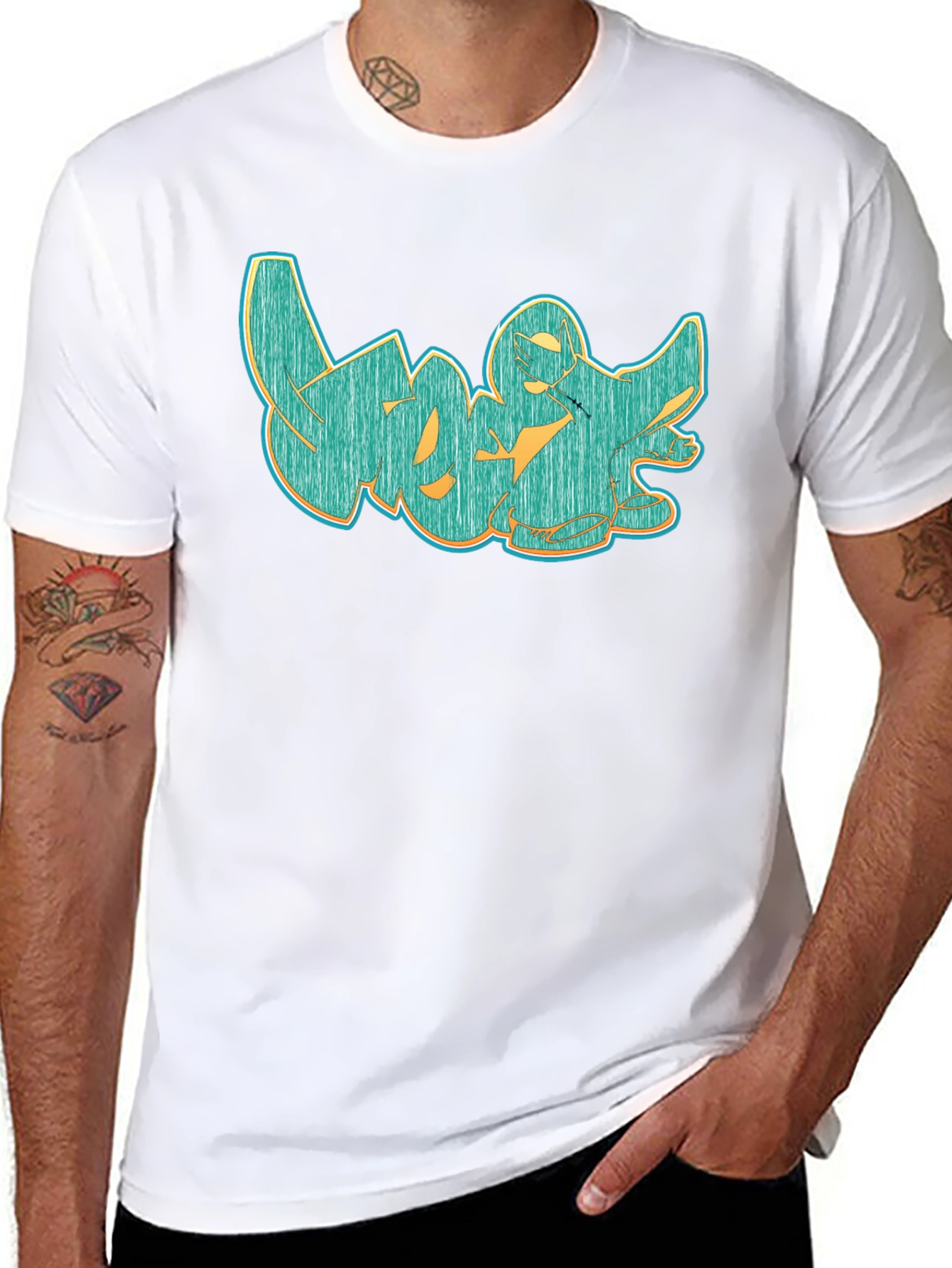 Graffiti Style Graphic Tee - Cool Casual Black T-Shirt