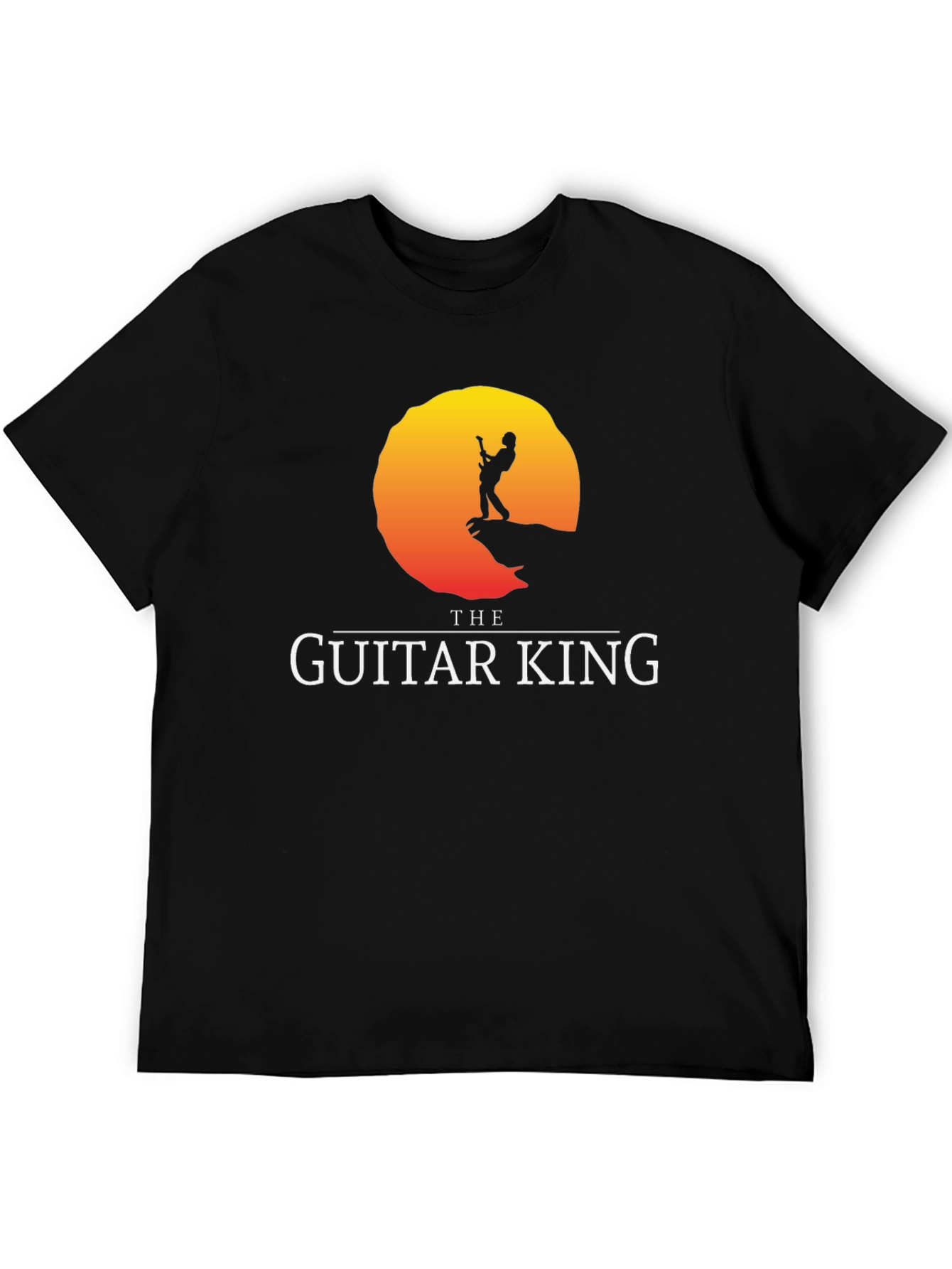 The Guitar King Black T-Shirt Musician Rock Tee