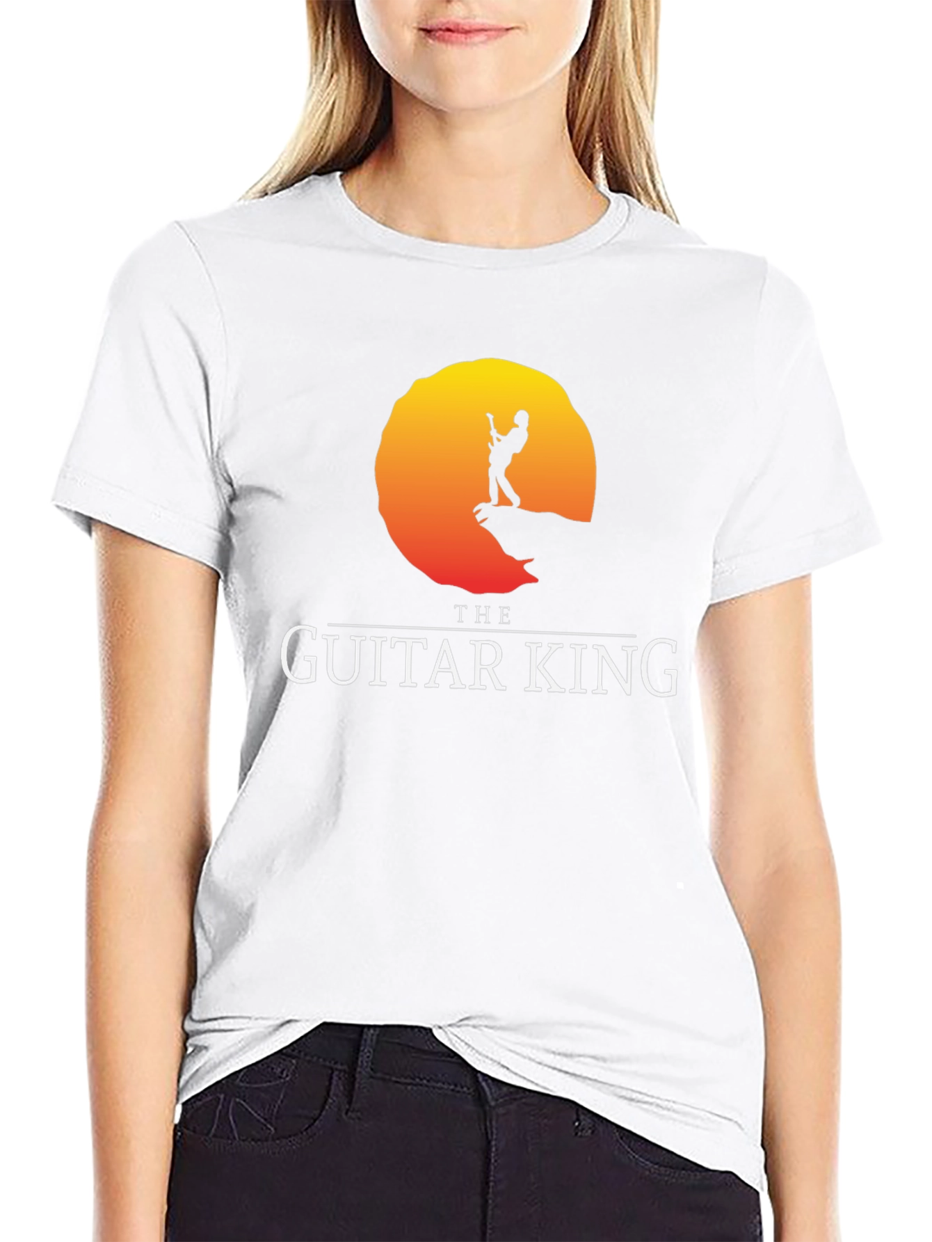 The Guitar King Black T-Shirt Musician Rock Tee