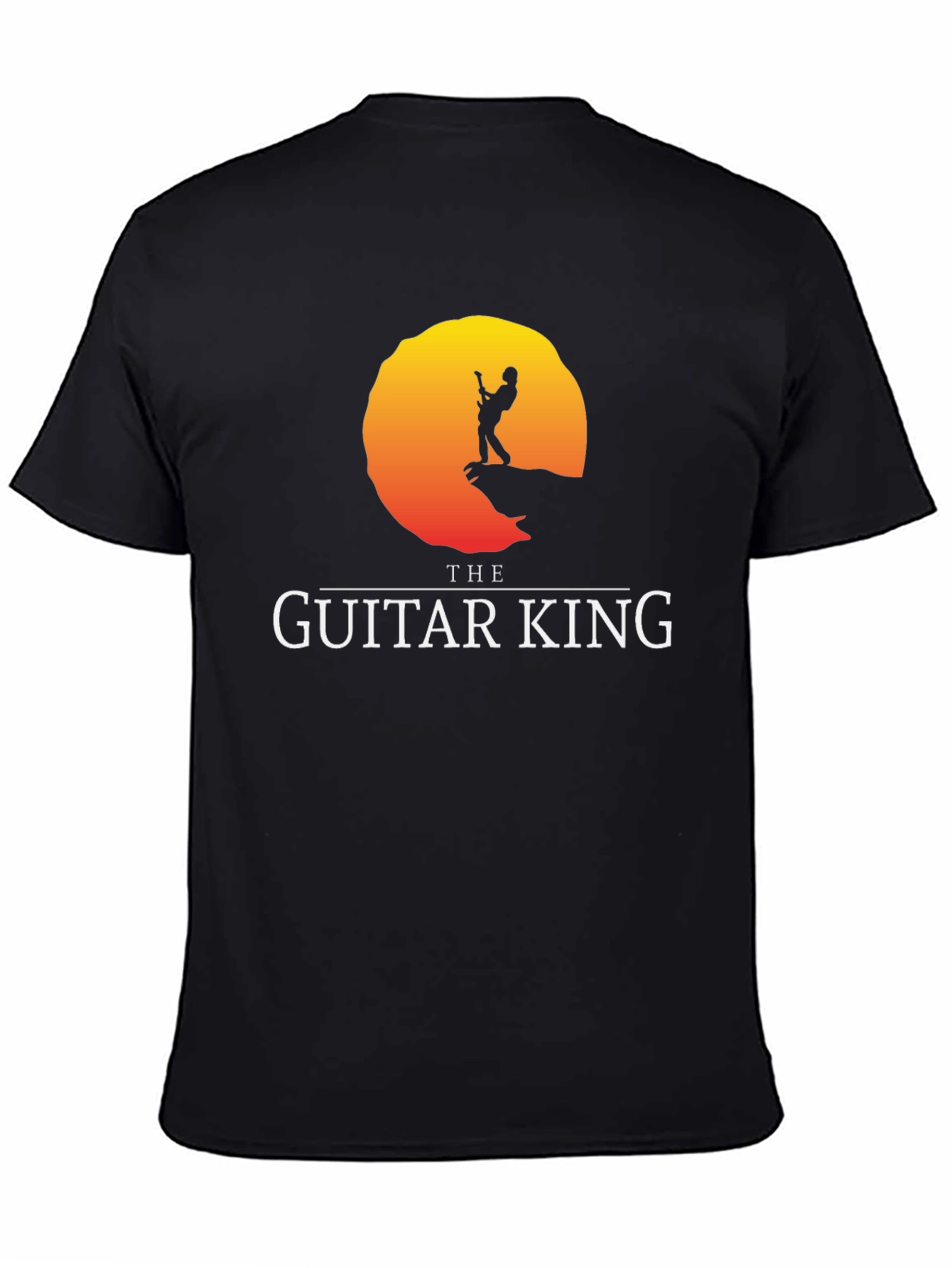 The Guitar King Black T-Shirt Musician Rock Tee