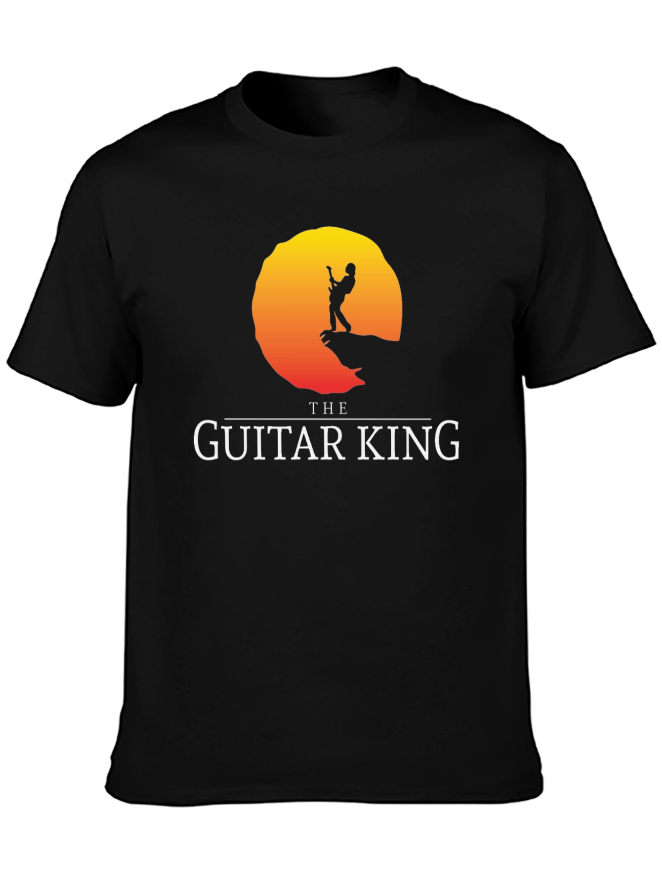 The Guitar King Black T-Shirt Musician Rock Tee