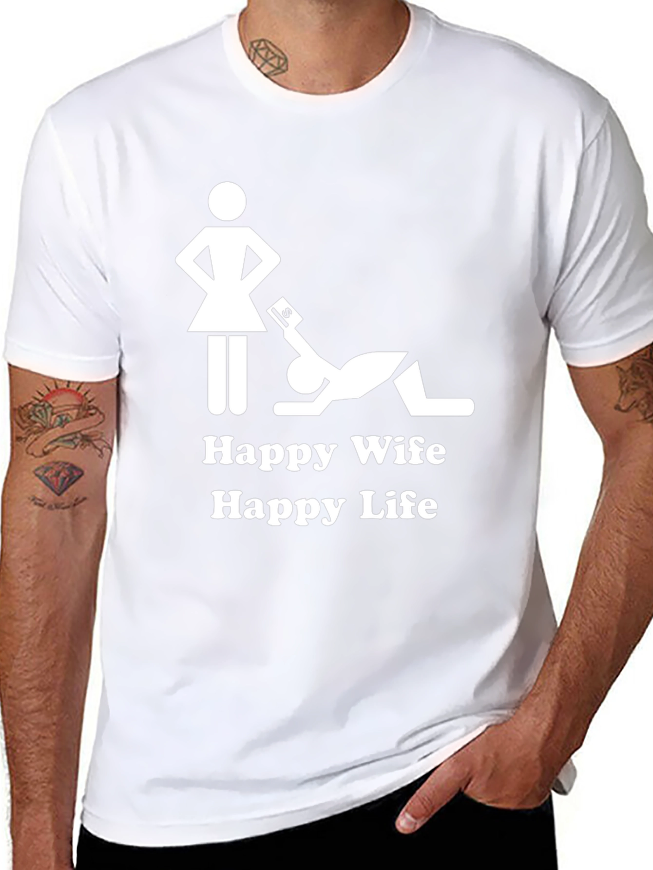 Happy Wife Happy Life Black Graphic Tee