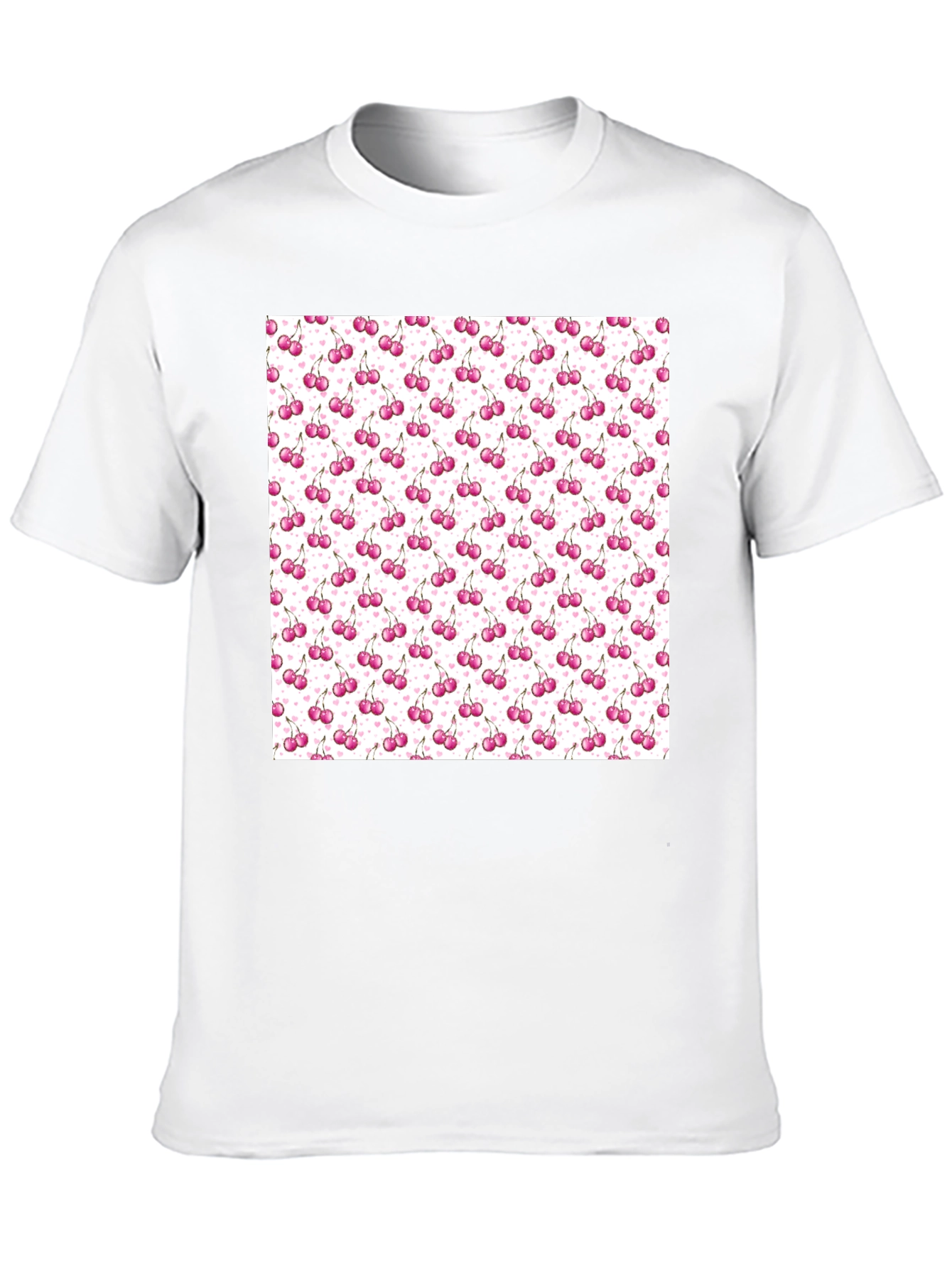 Cherry Print Tee - Stylish & Fun Black T-Shirt