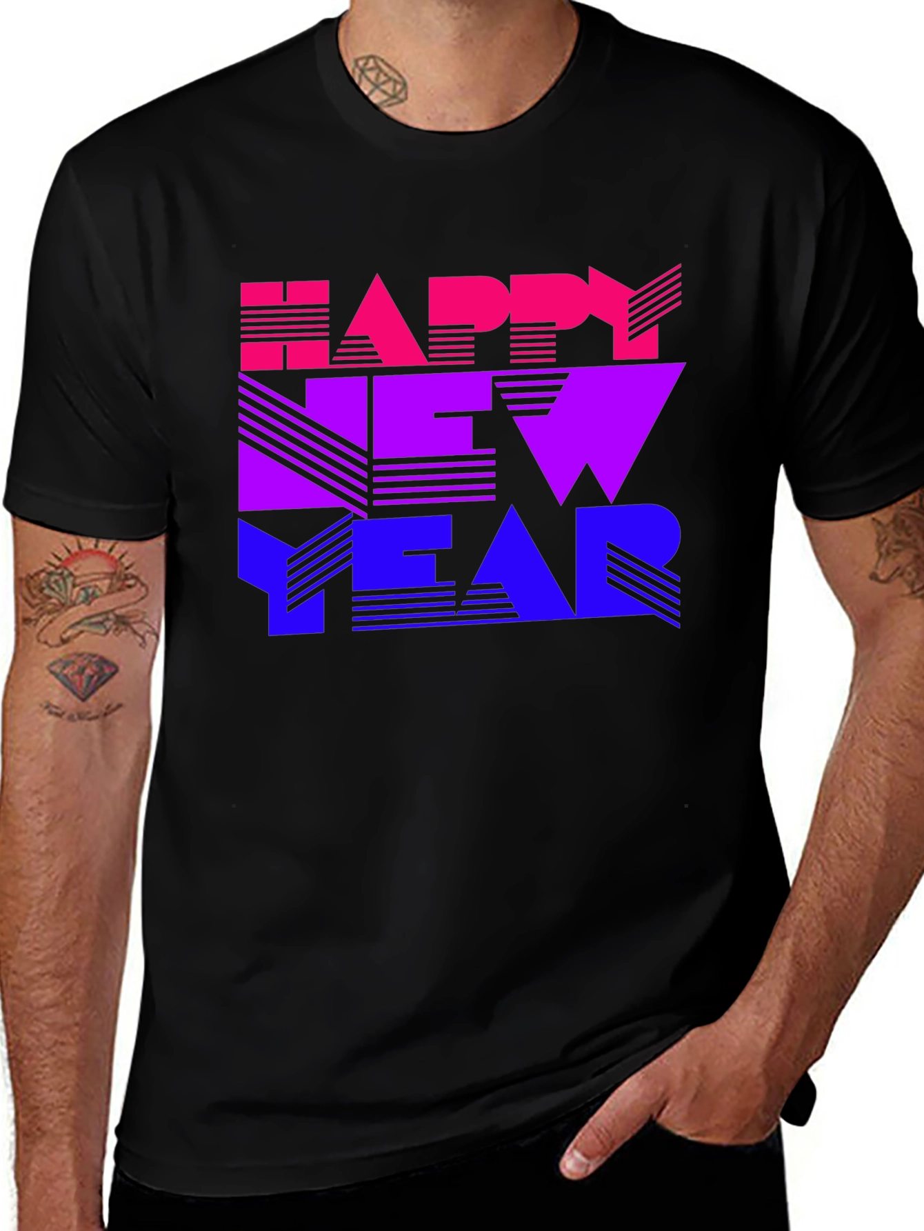 Happy New Year Gradient Graphic T-Shirt