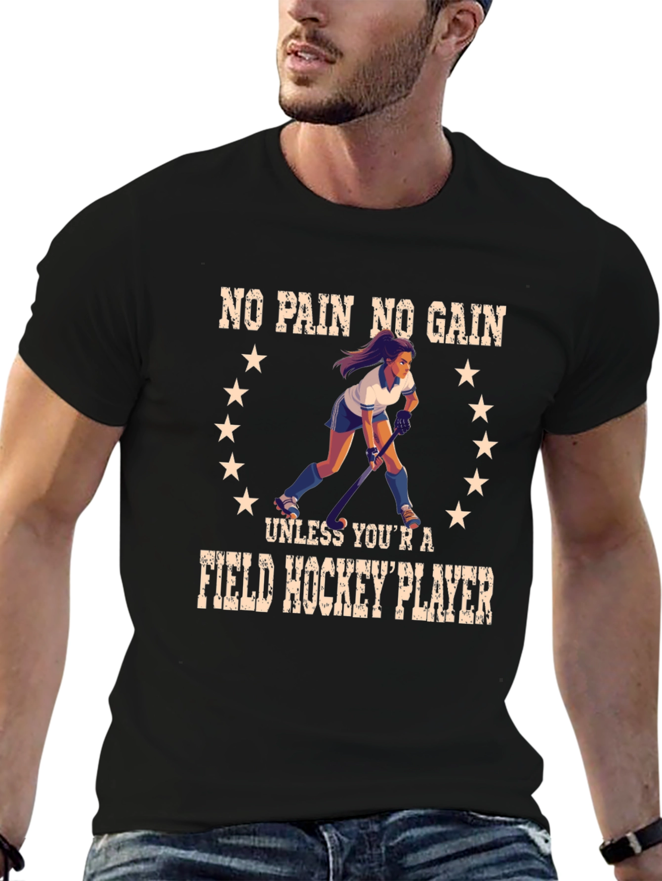 Field Hockey Player Graphic T-Shirt