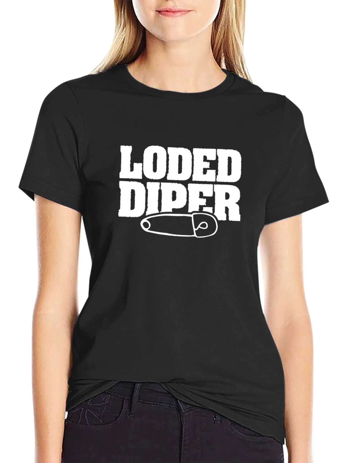 Loded Diper Black Graphic T-Shirt