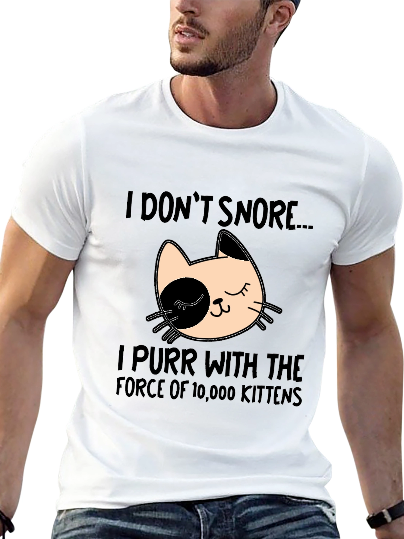 Funny Cat Purr T-Shirt - I Dont Snore