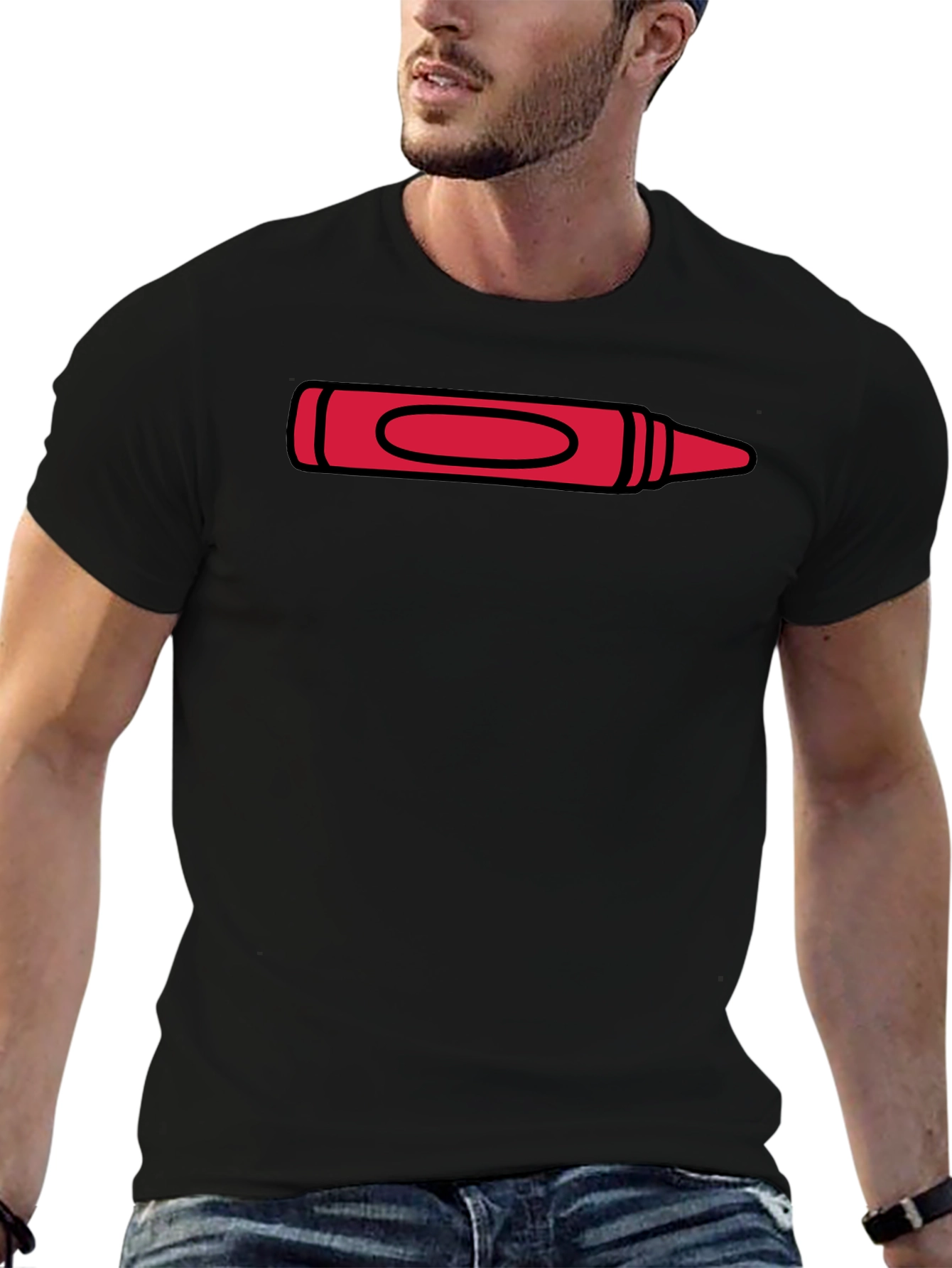 Red Crayon Graphic Tee - Artist Inspired T-Shirt