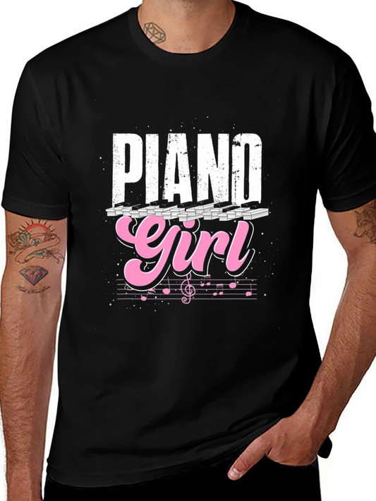 Piano Girl Graphic Tee - Musical Style