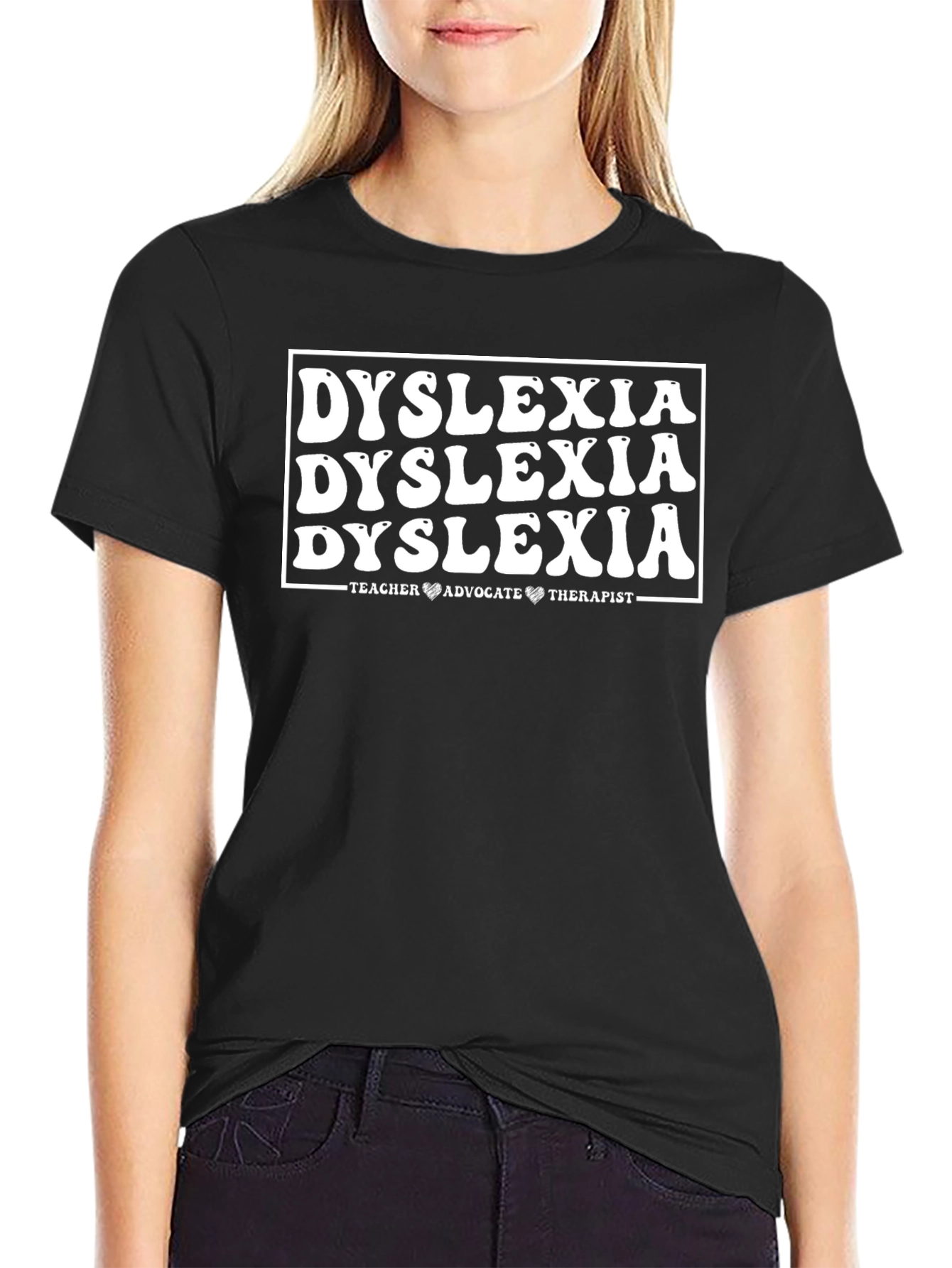 Dyslexia Teacher Advocate Therapist Graphic T-Shirt