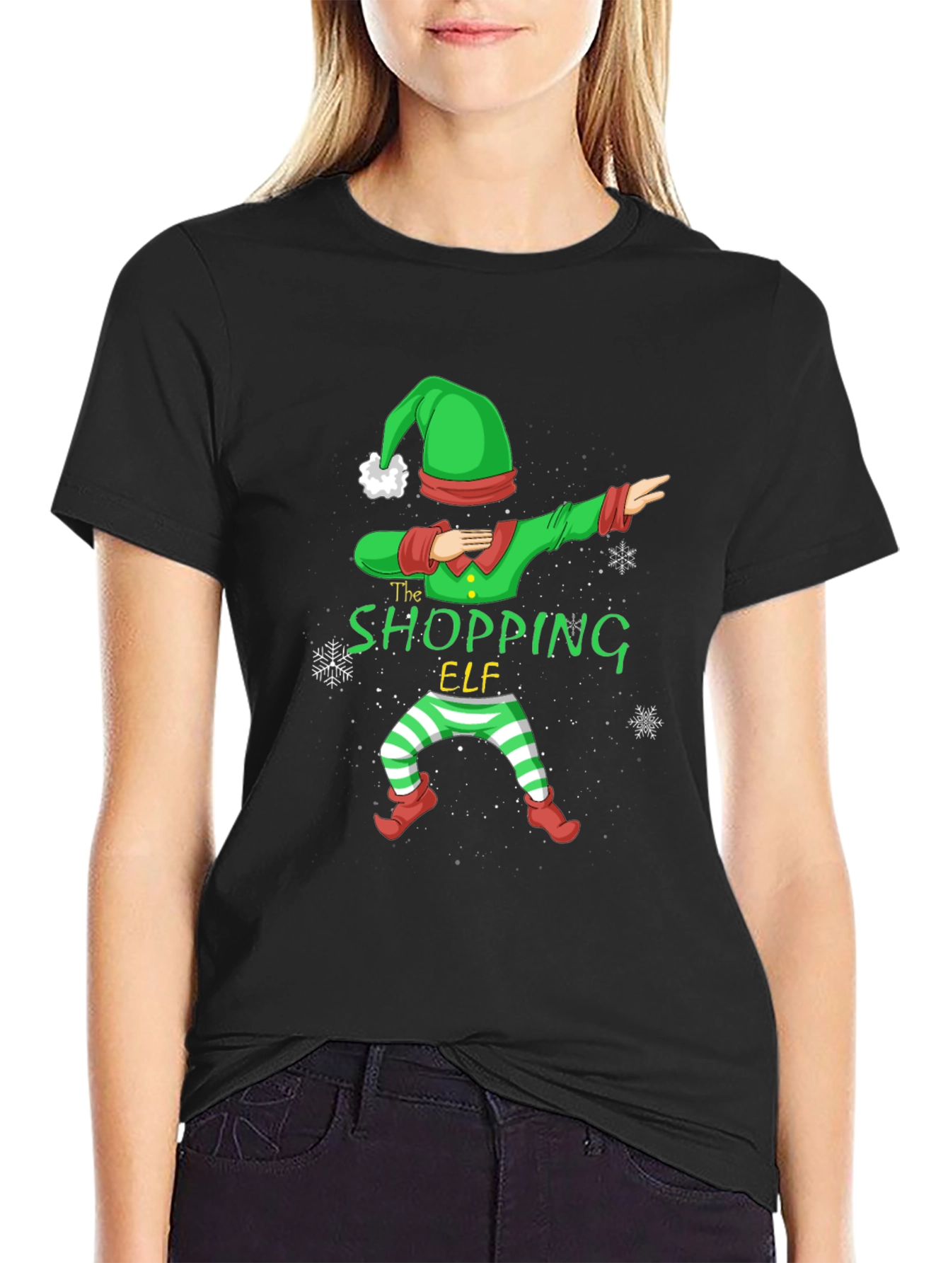 Shopping Elf Dabbing Christmas T-Shirt
